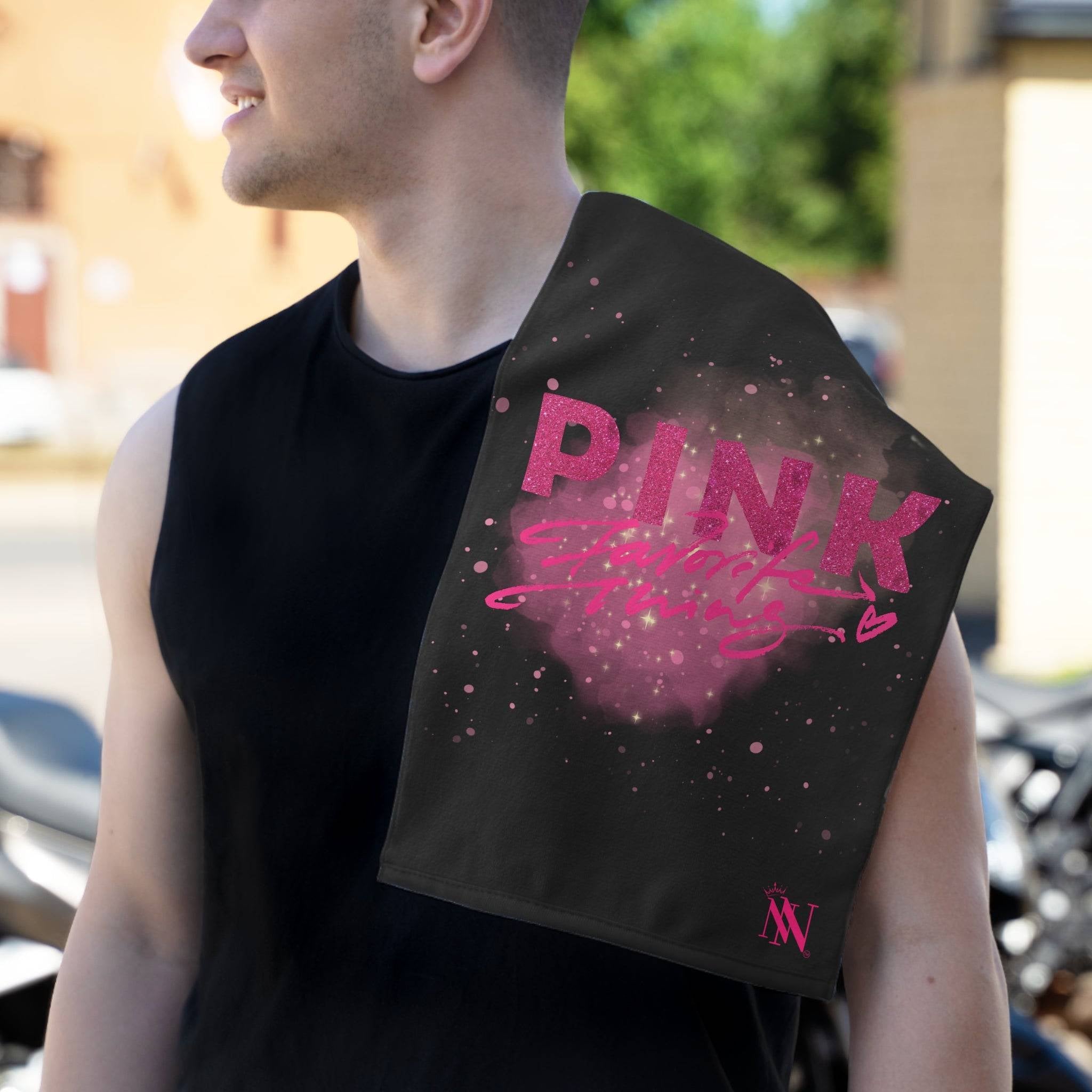 Pink Favorite Thing Black Mix & Match Soft Sex Towels | Flirty Lovers’ Gifts