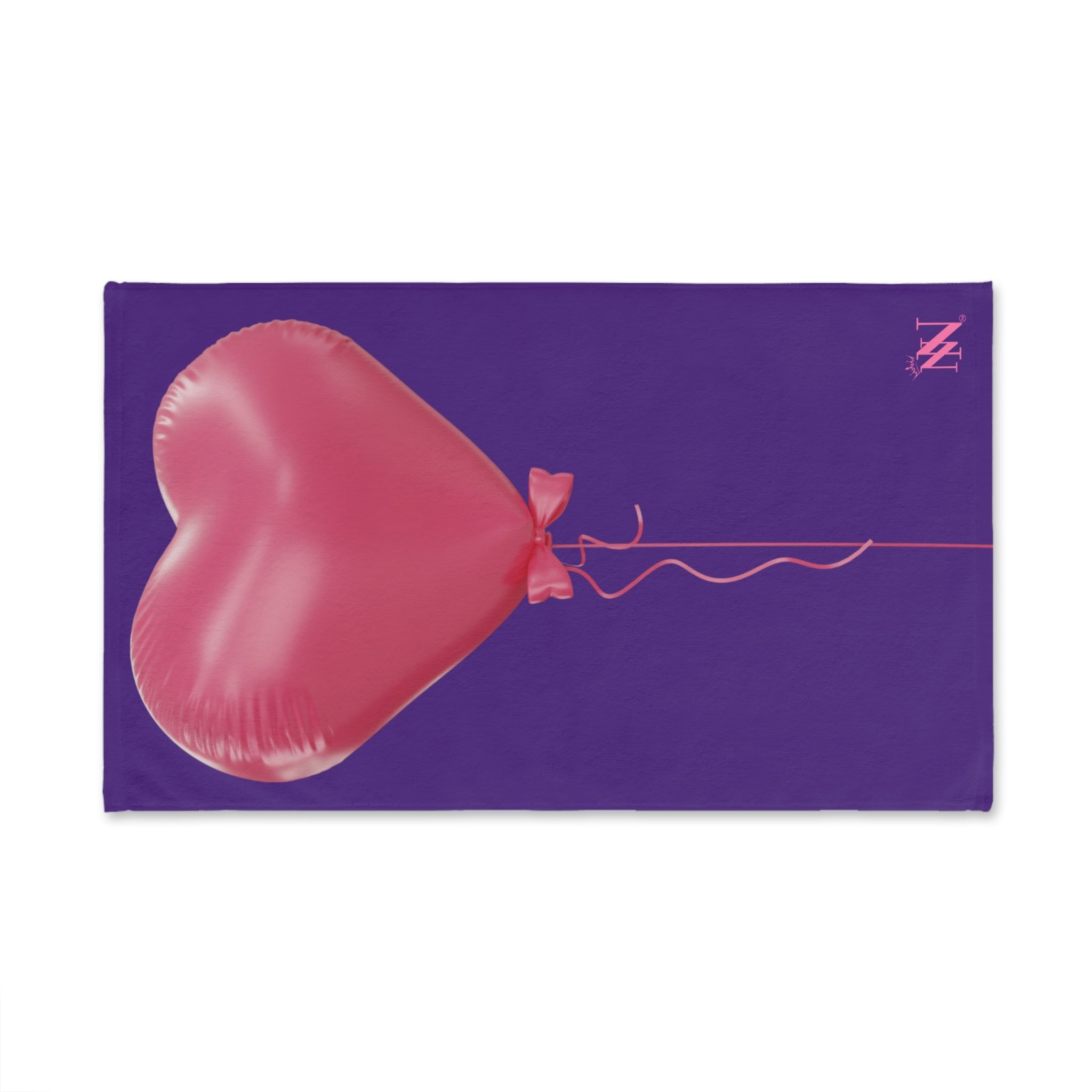 Pink Heart Balloon Bow 3D Print Purple | Mix & Match Original Fun-Flirty Lovers’ Towels
