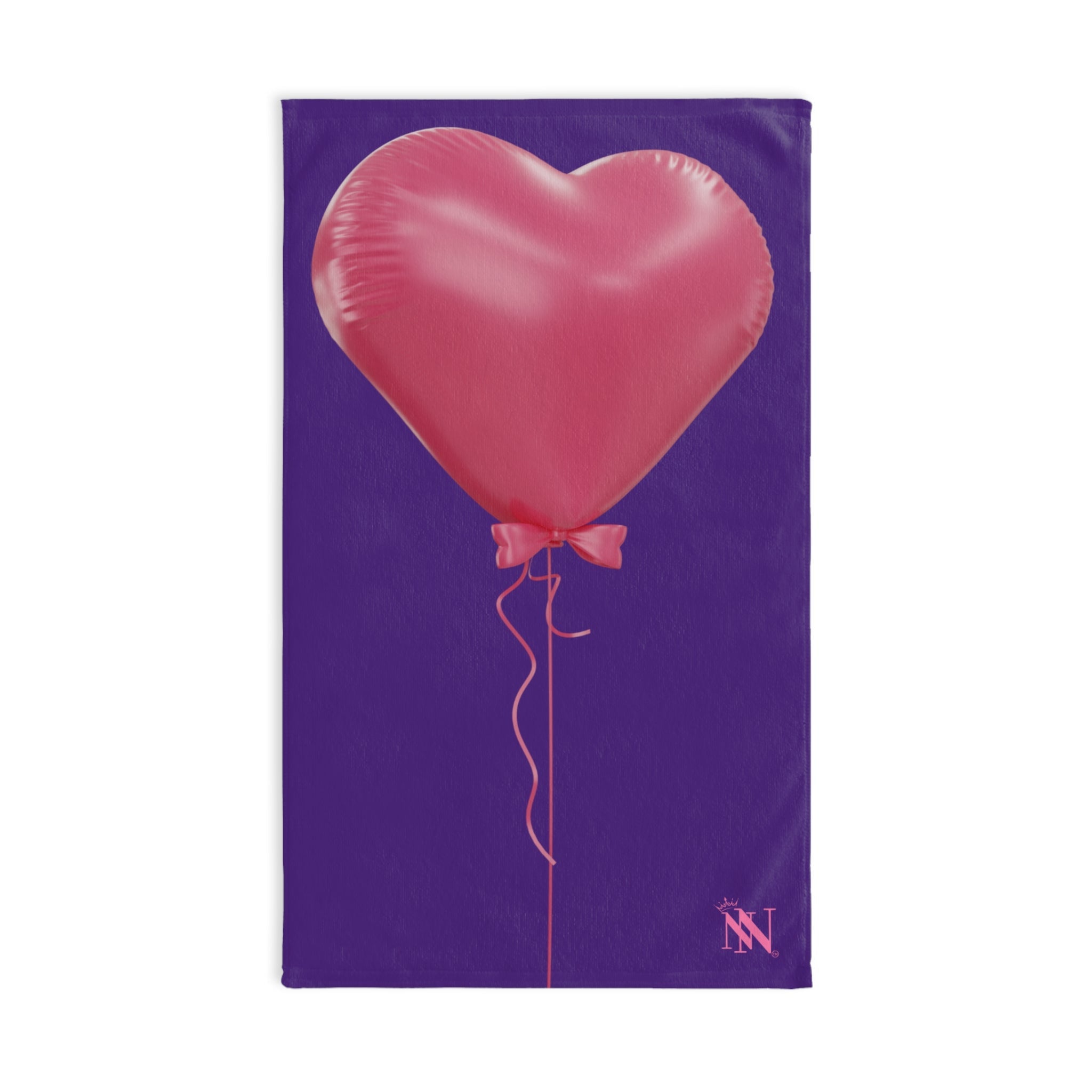 Pink Heart Balloon Bow 3D Print Purple | Mix & Match Original Fun-Flirty Lovers’ Towels