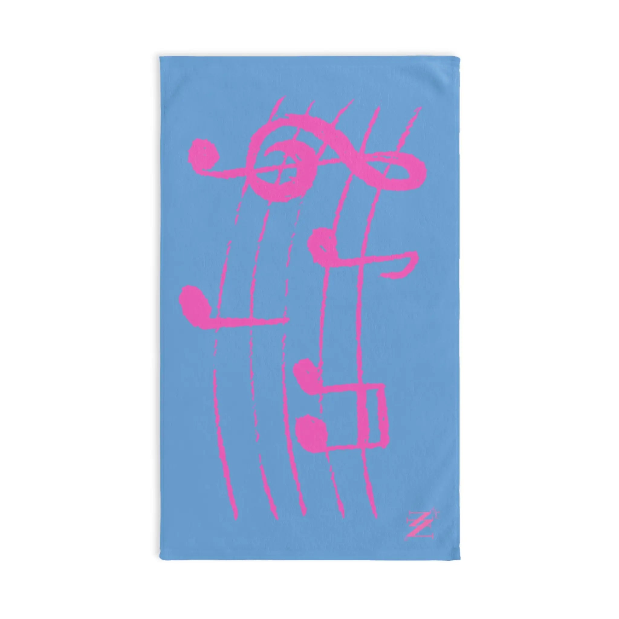 Pink Love Notes Light Blue | Mix & Match Original Fun-Flirty Lovers’ Towels