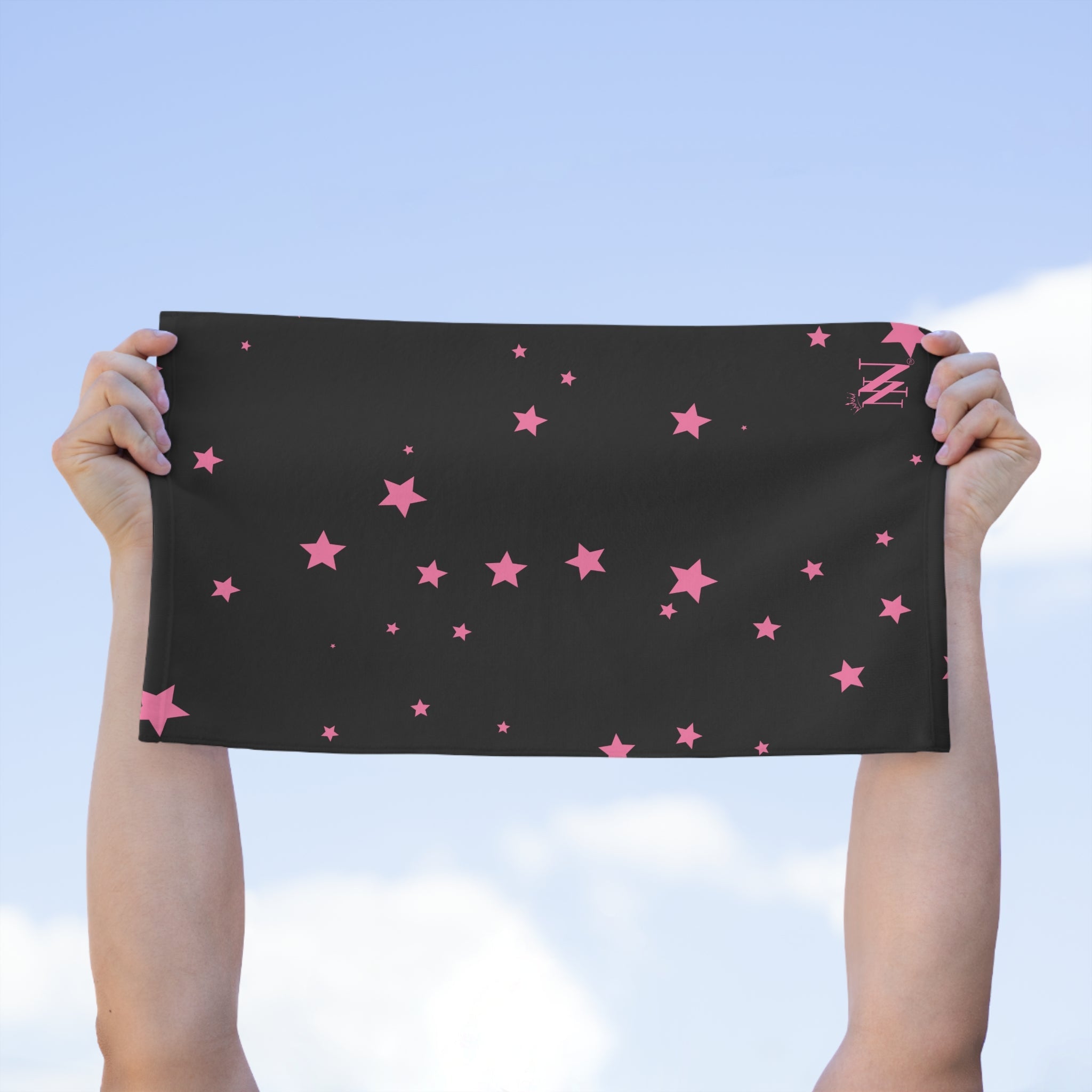 Pink Star Pattern Black | Mix & Match Soft Fun-Flirty Lovers’ Towels