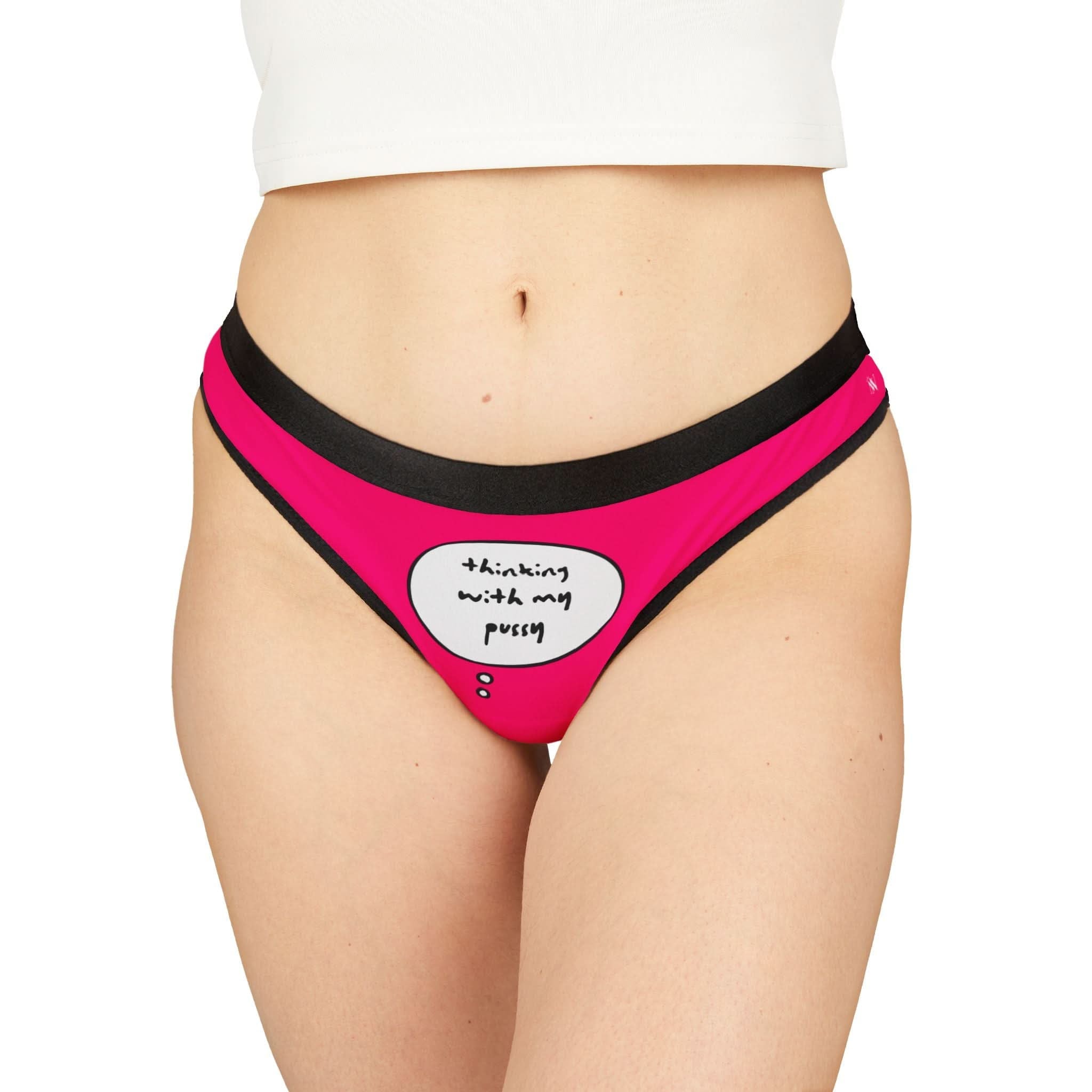 Pink Thinking With My Pussy Mix Match Women’s Thong Sex Panties | Playful Gifts