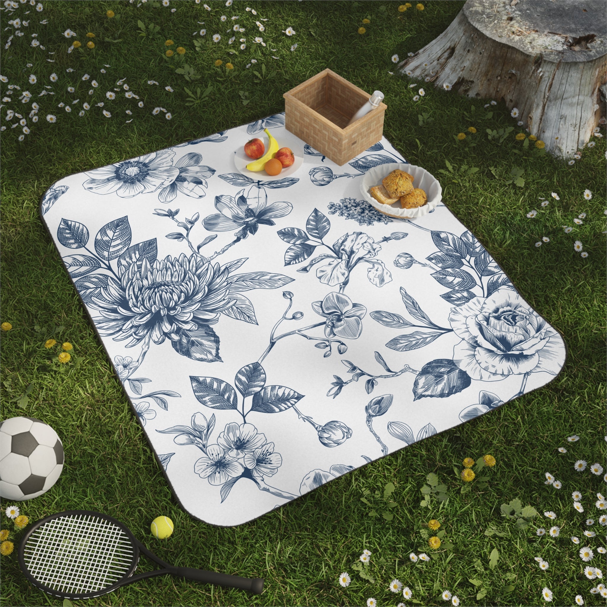 Pretty Blue Floral | Mix Match Fun-Flirty Lovers’ Water-Resistant Blankets
