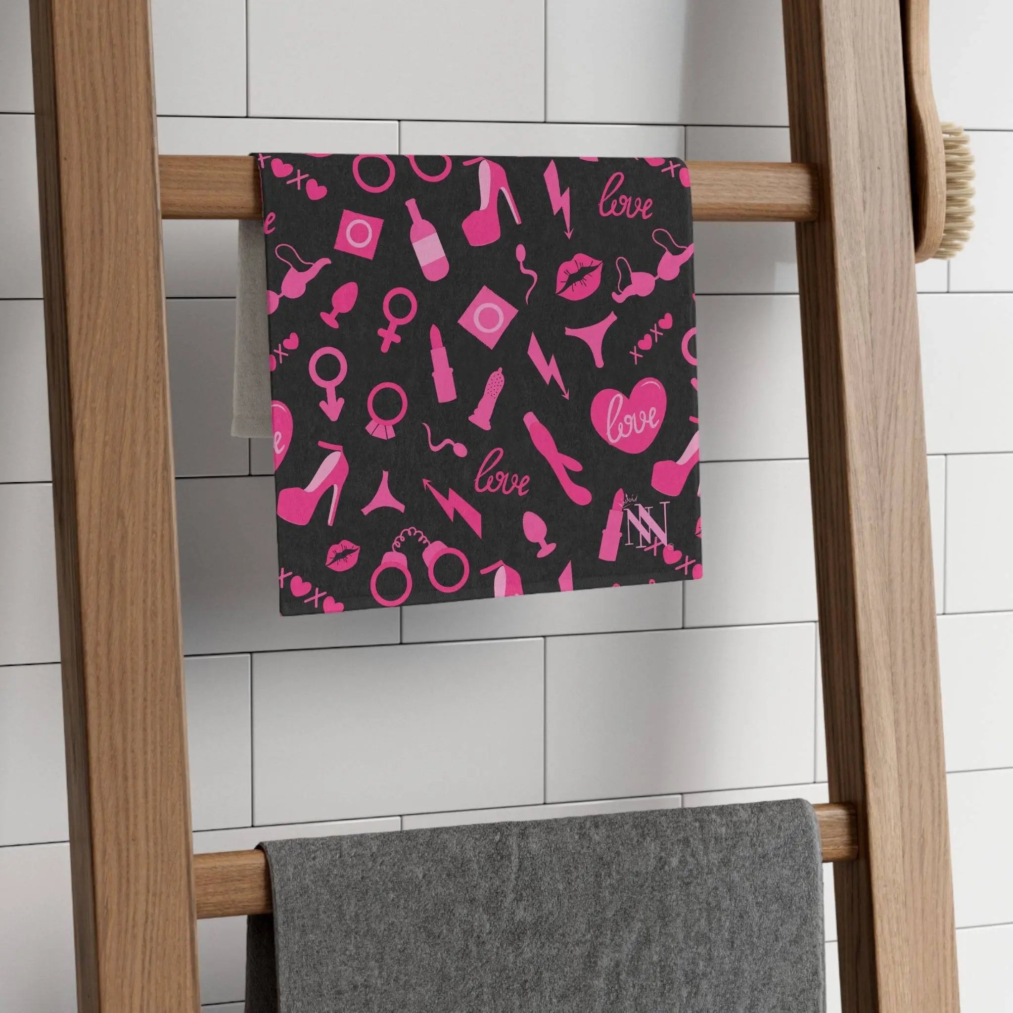 Pretty in Pink Black Mix & Match Soft Sex Towels | Flirty Loversâ Gifts
