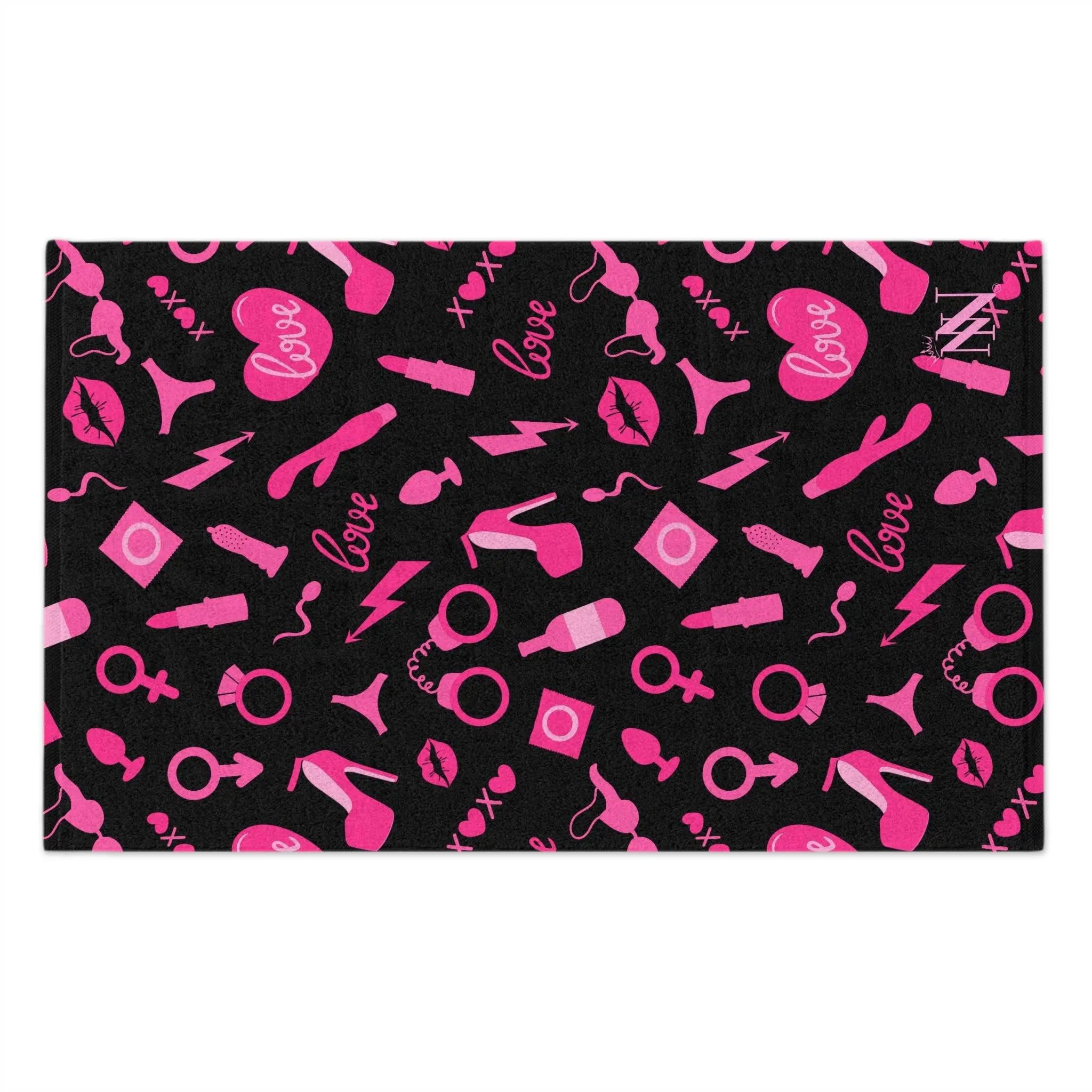 Pretty in Pink Black Mix & Match Soft Sex Towels | Flirty Loversâ Gifts