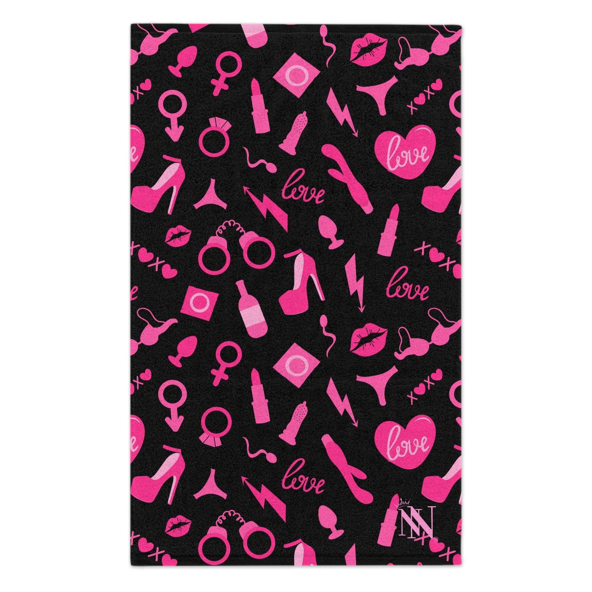 Pretty in Pink Black Mix & Match Soft Sex Towels | Flirty Lovers’ Gifts