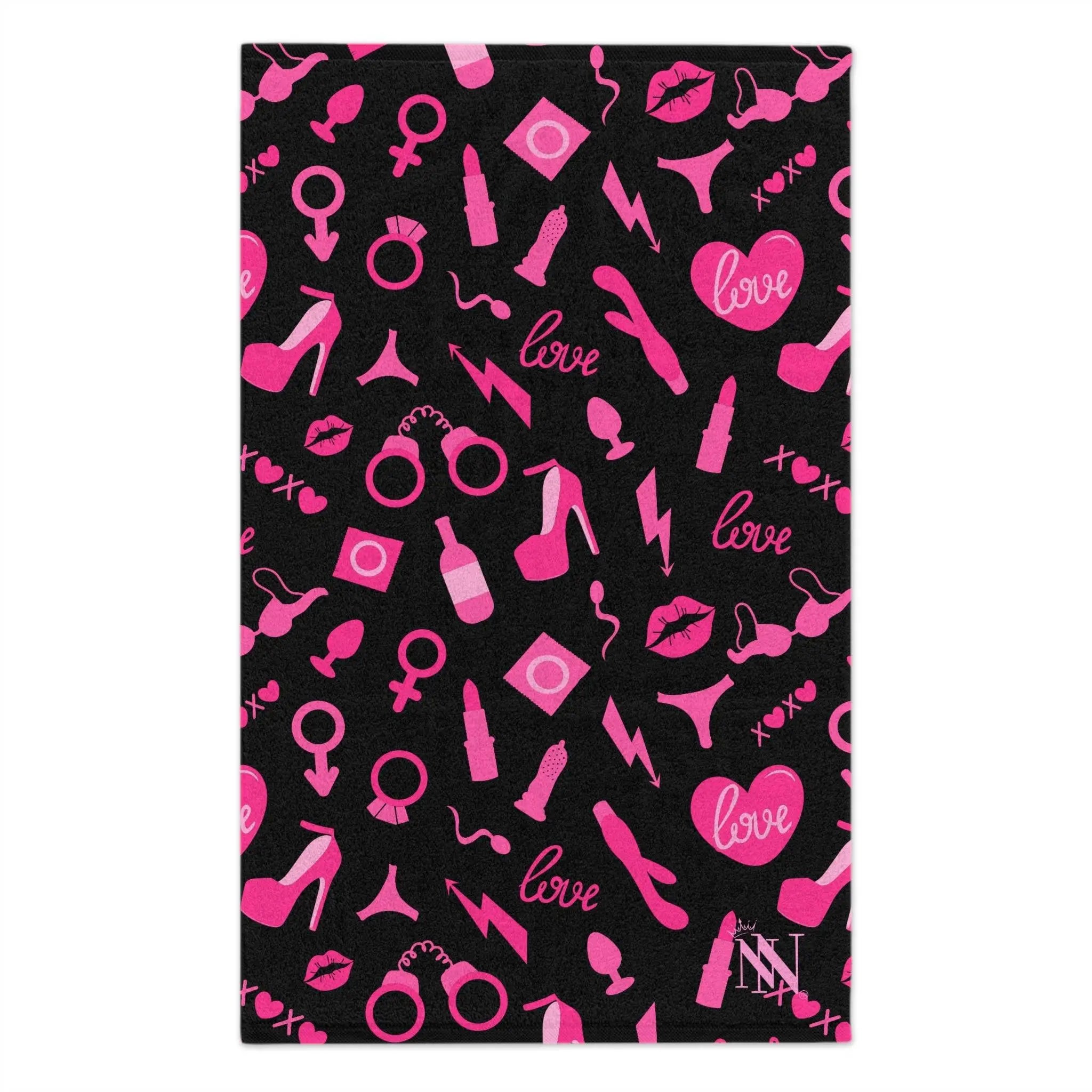 Pretty in Pink Black Mix & Match Soft Sex Towels | Flirty Loversâ Gifts