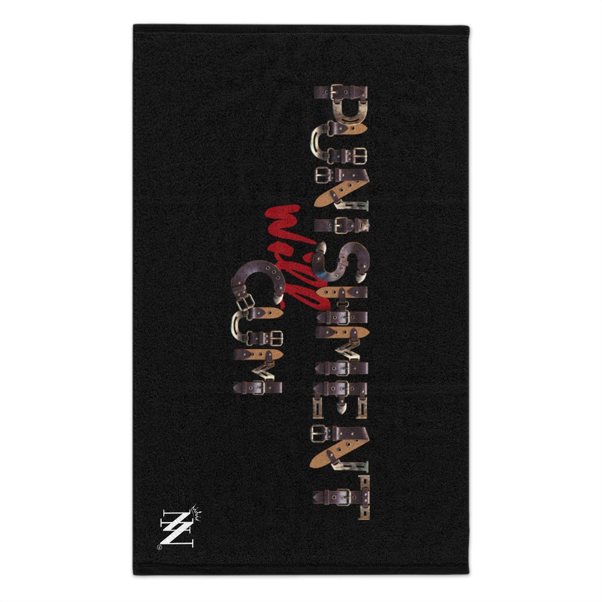 Punishment Will Cum Black Mix & Match Soft Sex Towels | Flirty Lovers’ Gifts