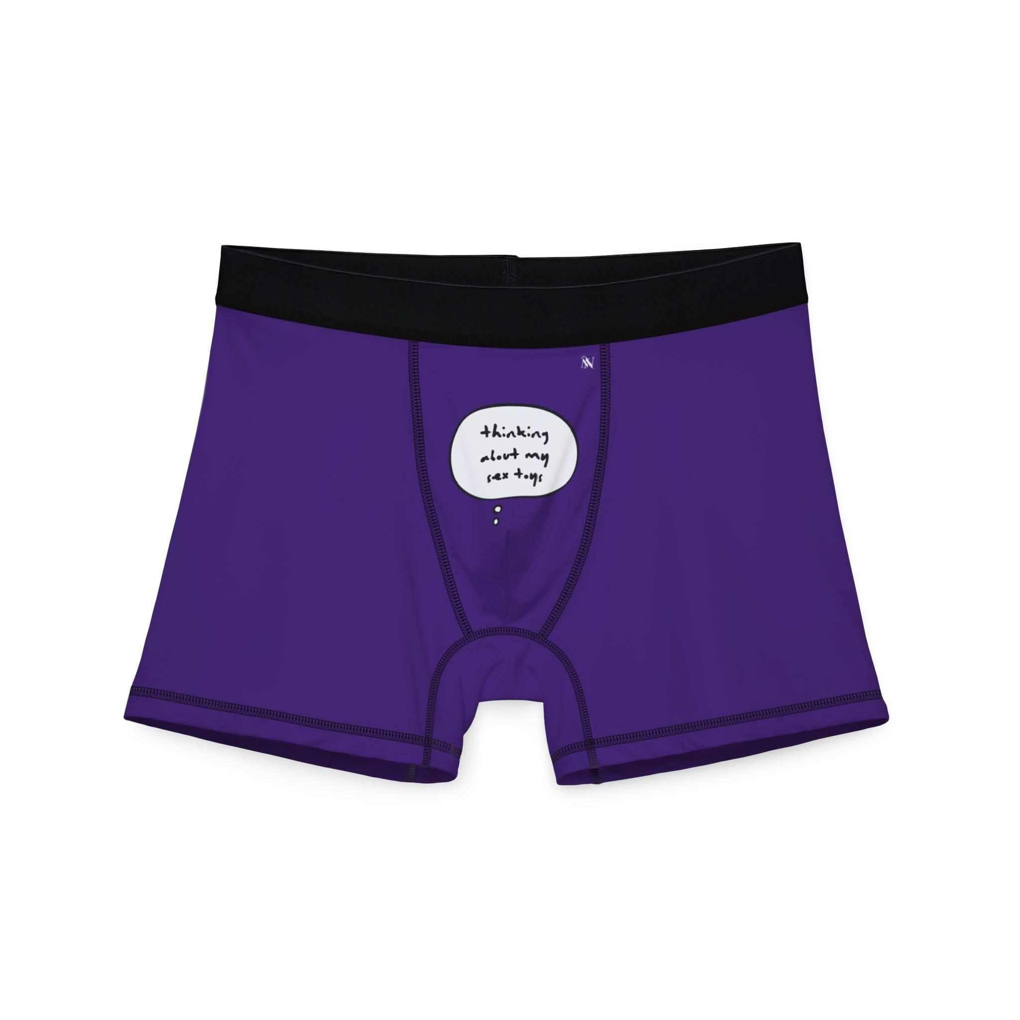Purple Thinking About My Sex Toys | Mix & Match Fun-Flirty Lovers’ Boxer Briefs