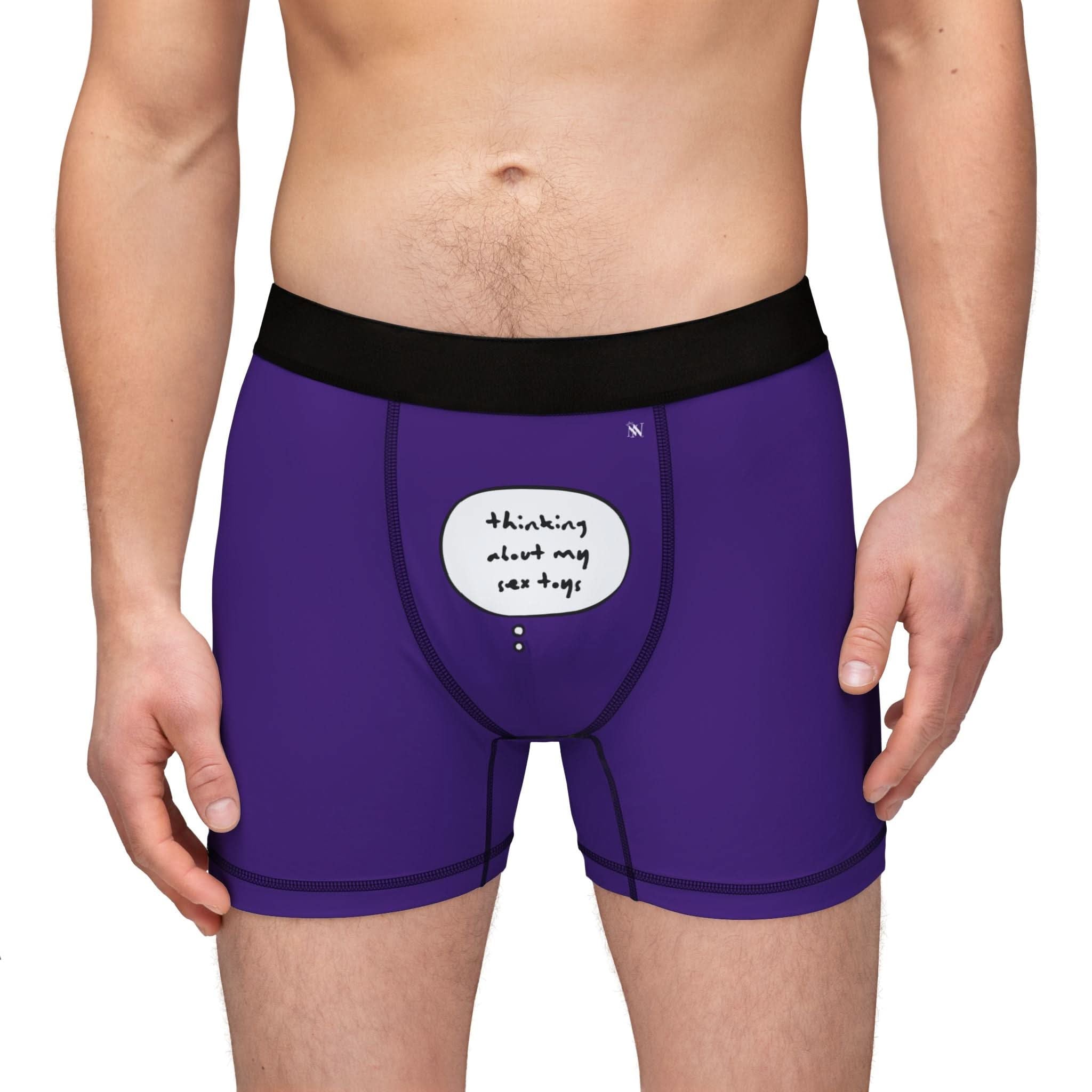 Purple Thinking About My Sex Toys | Mix & Match Fun-Flirty Lovers’ Boxer Briefs