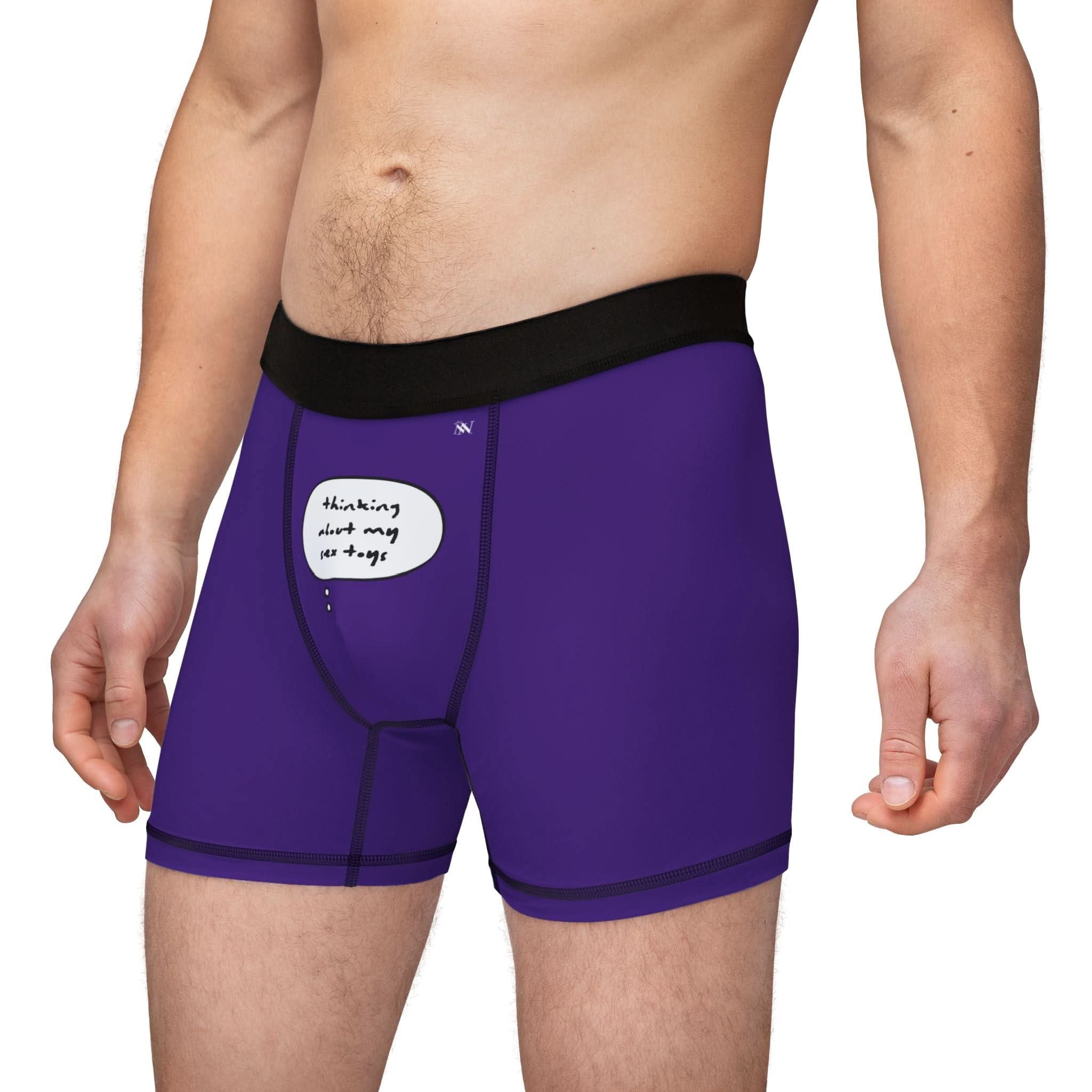 Purple Thinking About My Sex Toys | Mix & Match Fun-Flirty Lovers’ Boxer Briefs