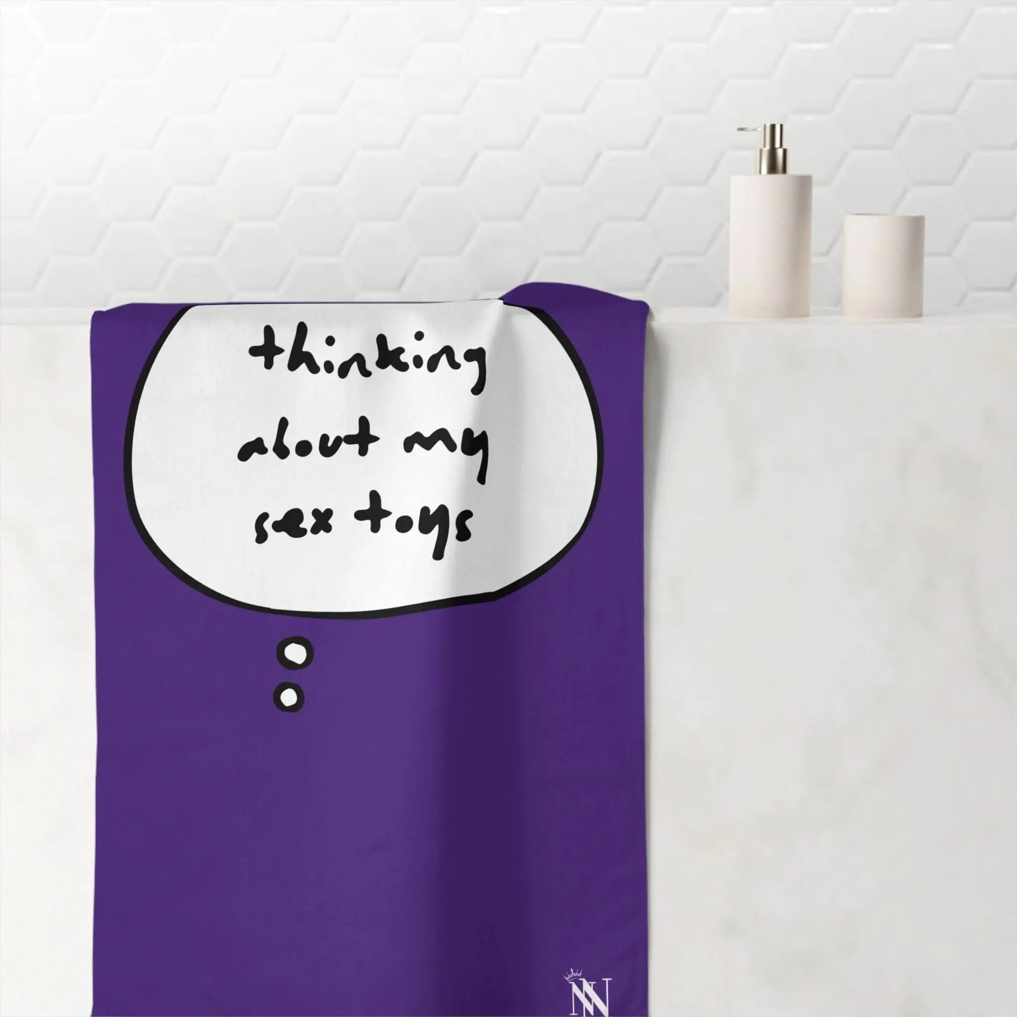 Purple Thinking About My Sex Toys | Mix & Match Naughty XL Fun-Flirty Lovers’ Towels