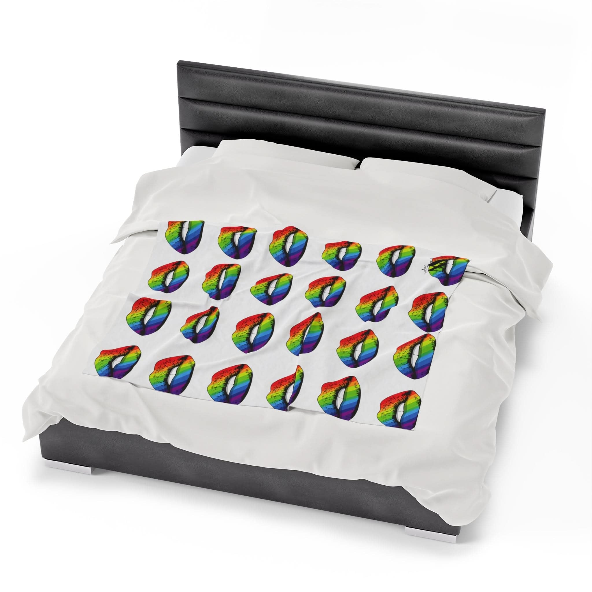 Rainbow Kiss Lips | Mix & Match Fun-Flirty Lovers’ Blankets