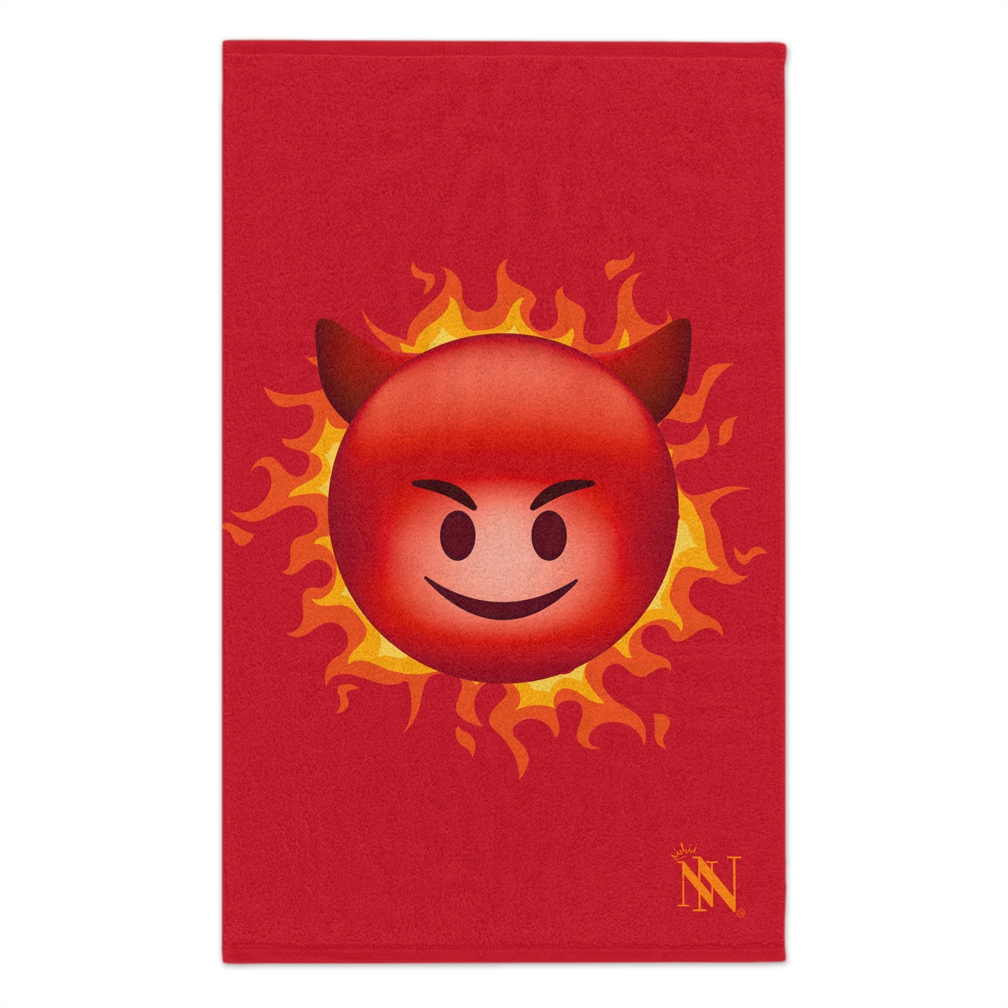 Red Hot Naughty Devil Emoji Red | Mix & Match Soft Fun-Flirty Lovers’ Towels