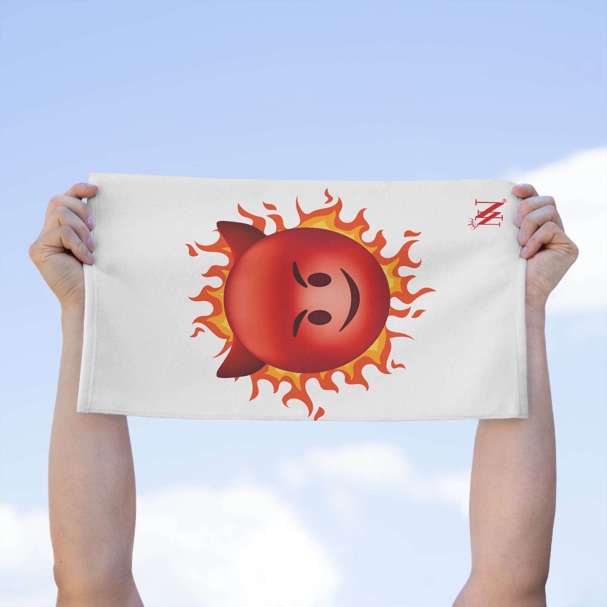 Red Hot Naughty Devil Emoji White | Mix & Match Soft Fun-Flirty Lovers’ Towels