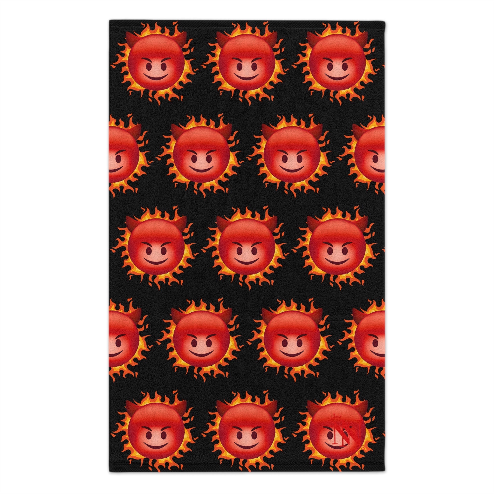 Red Hot Naughty Devil Pattern Black | Mix & Match Soft Fun-Flirty Lovers’ Towels