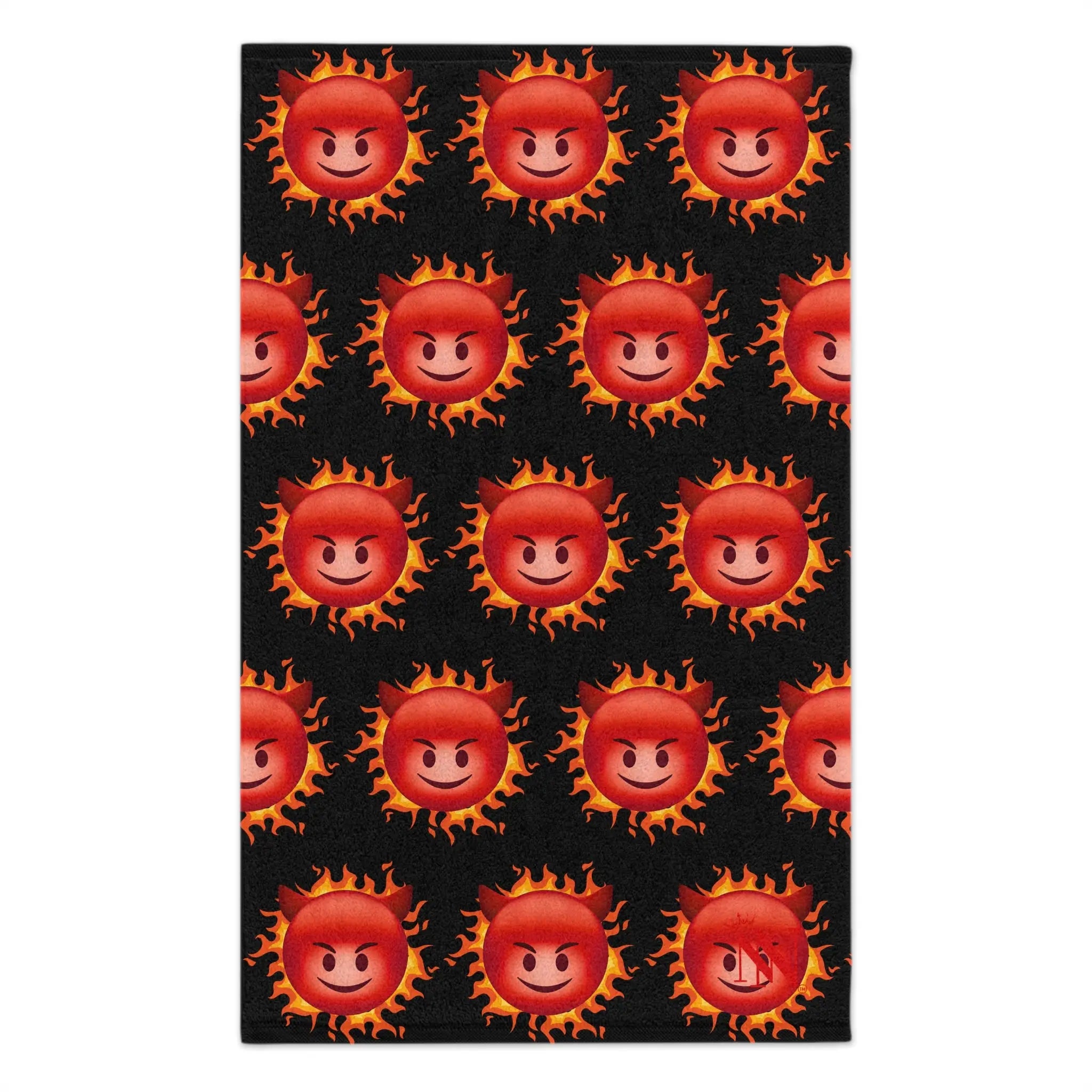 Red Hot Naughty Devil Pattern Black | Mix & Match Soft Fun-Flirty Lovers’ Towels