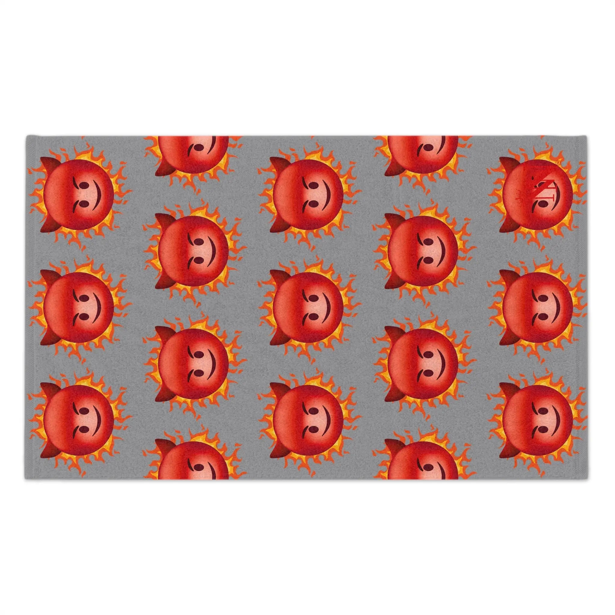 Red Hot Naughty Devil Pattern Grey | Mix & Match Soft Fun-Flirty Lovers’ Towels