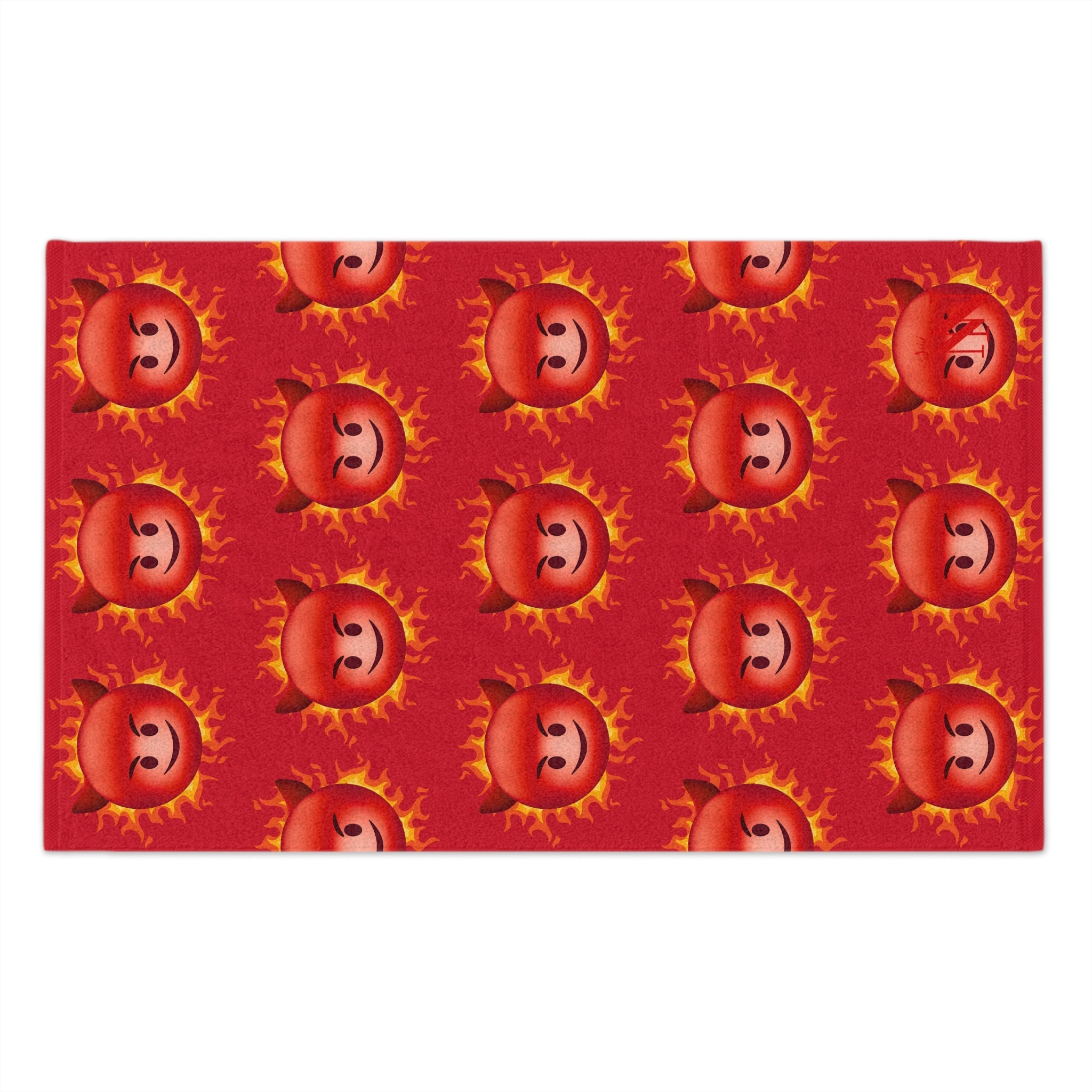Red Hot Naughty Devil Pattern Red | Mix & Match Soft Fun-Flirty Lovers’ Towels