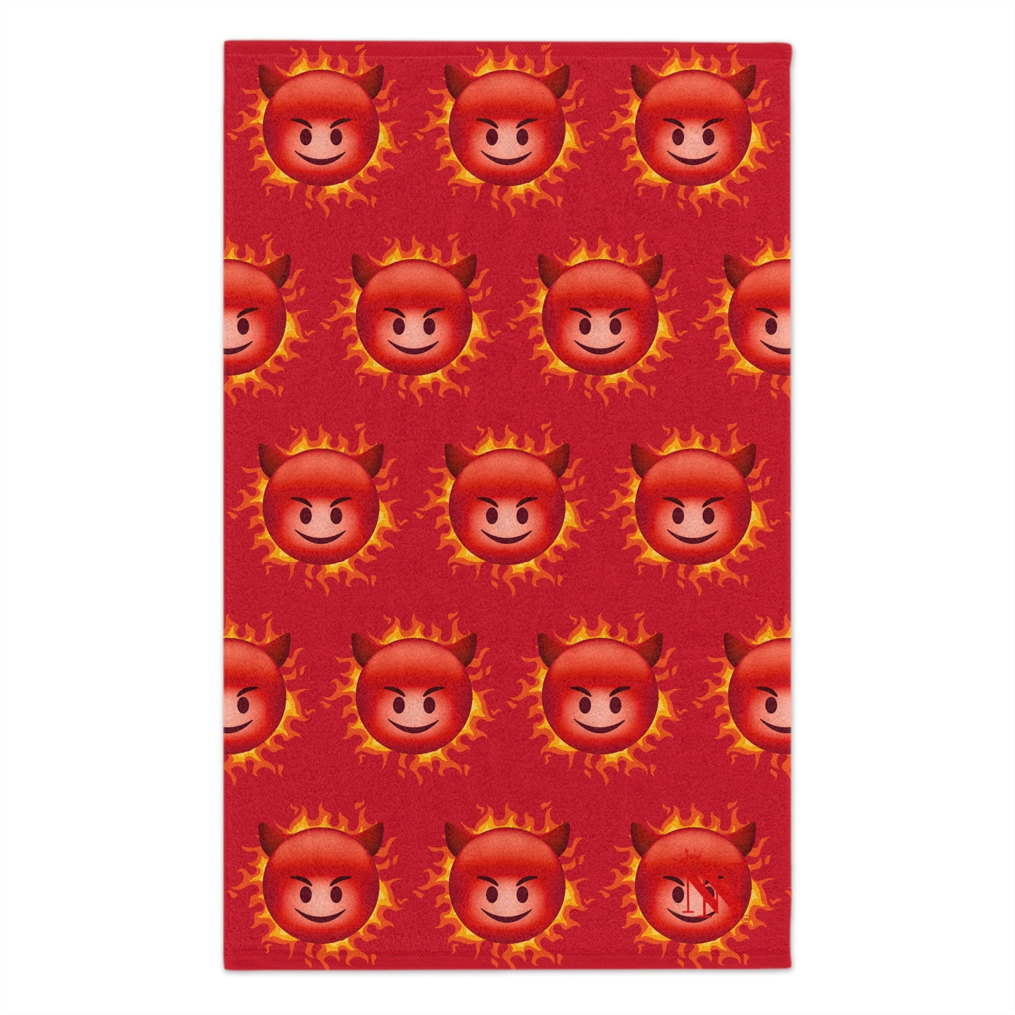 Red Hot Naughty Devil Pattern Red | Mix & Match Soft Fun-Flirty Lovers’ Towels