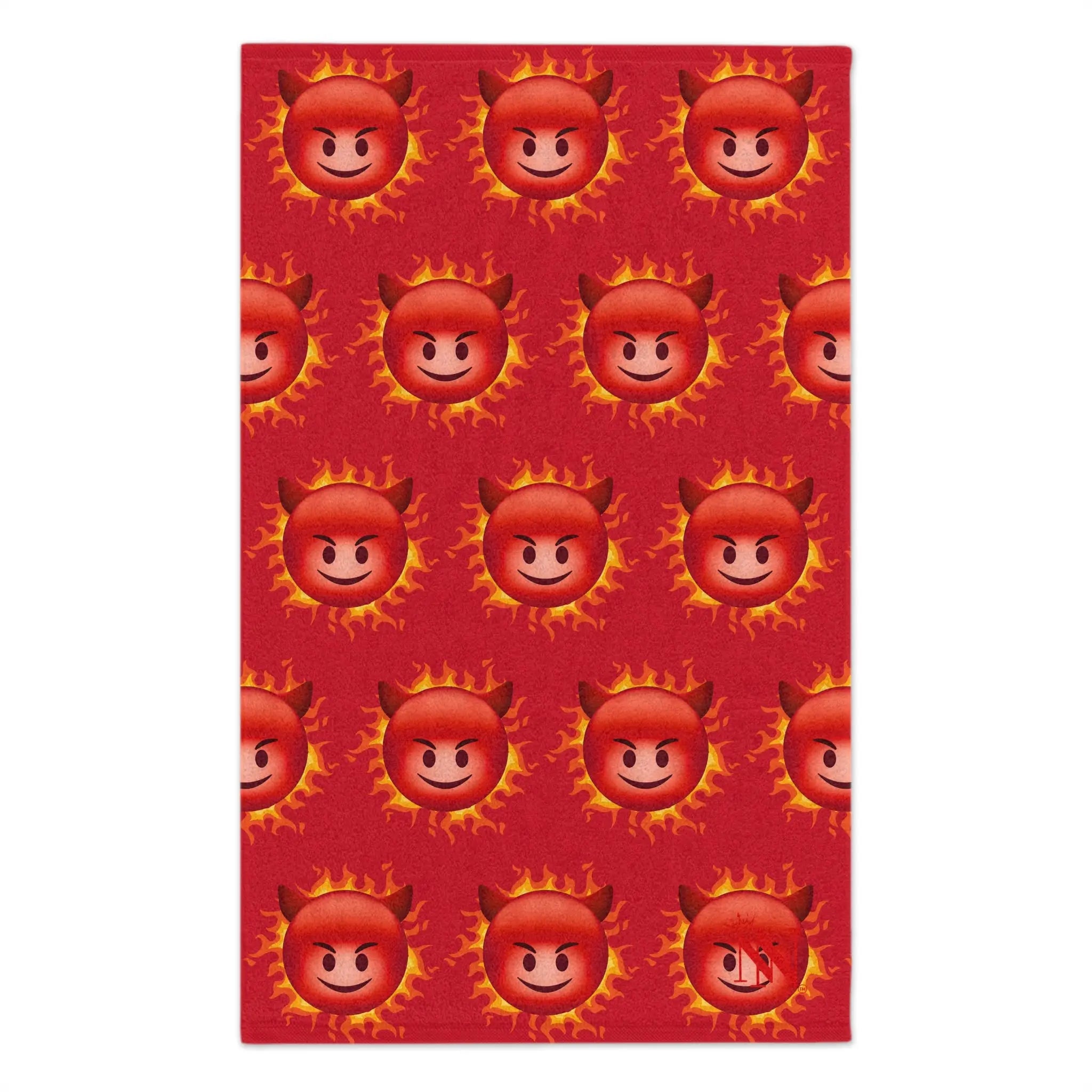 Red Hot Naughty Devil Pattern Red | Mix & Match Soft Fun-Flirty Lovers’ Towels