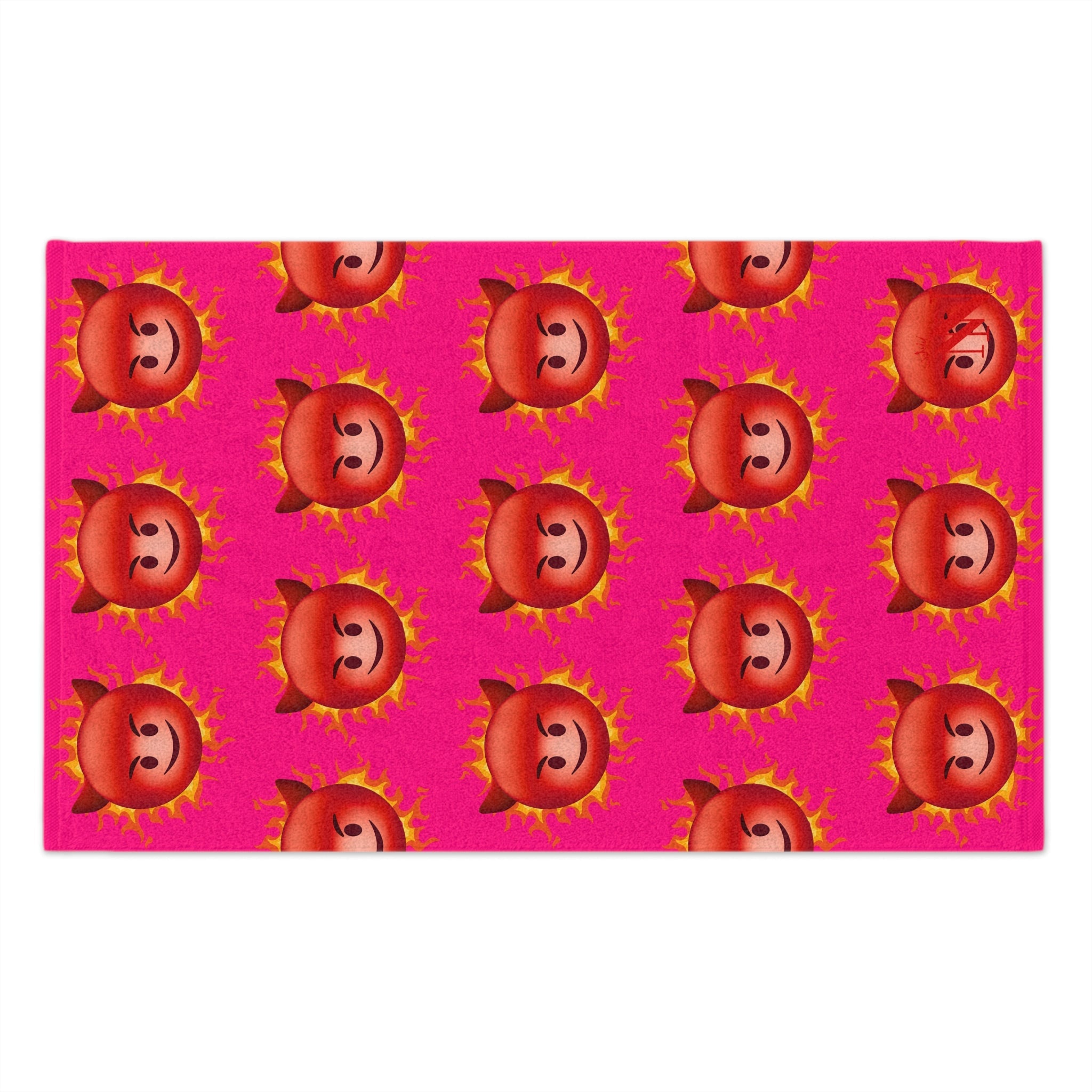 Red Hot Naughty Devil Pattern Pink | Mix & Match Soft Fun-Flirty Lovers’ Towels