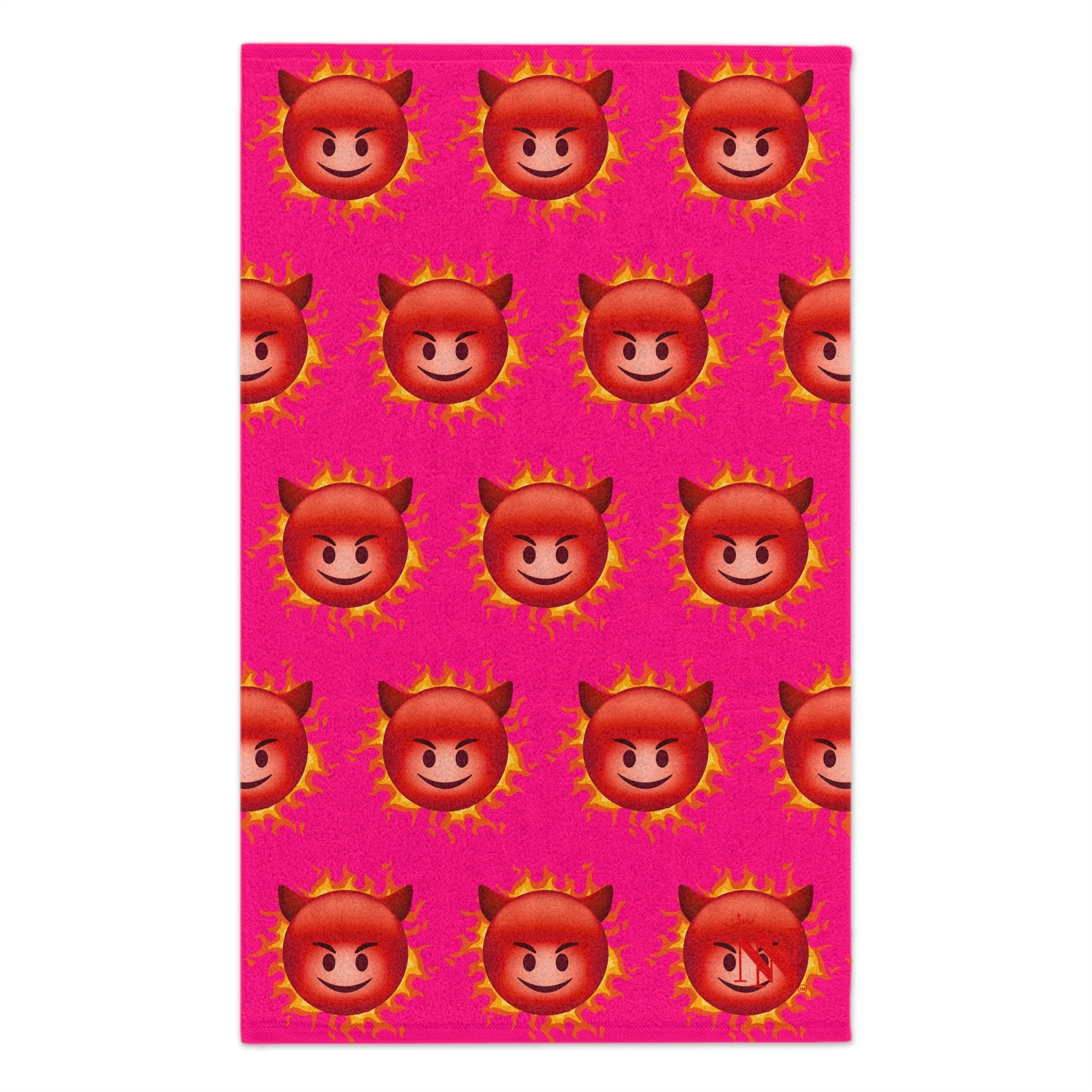 Red Hot Naughty Devil Pattern Pink | Mix & Match Soft Fun-Flirty Lovers’ Towels