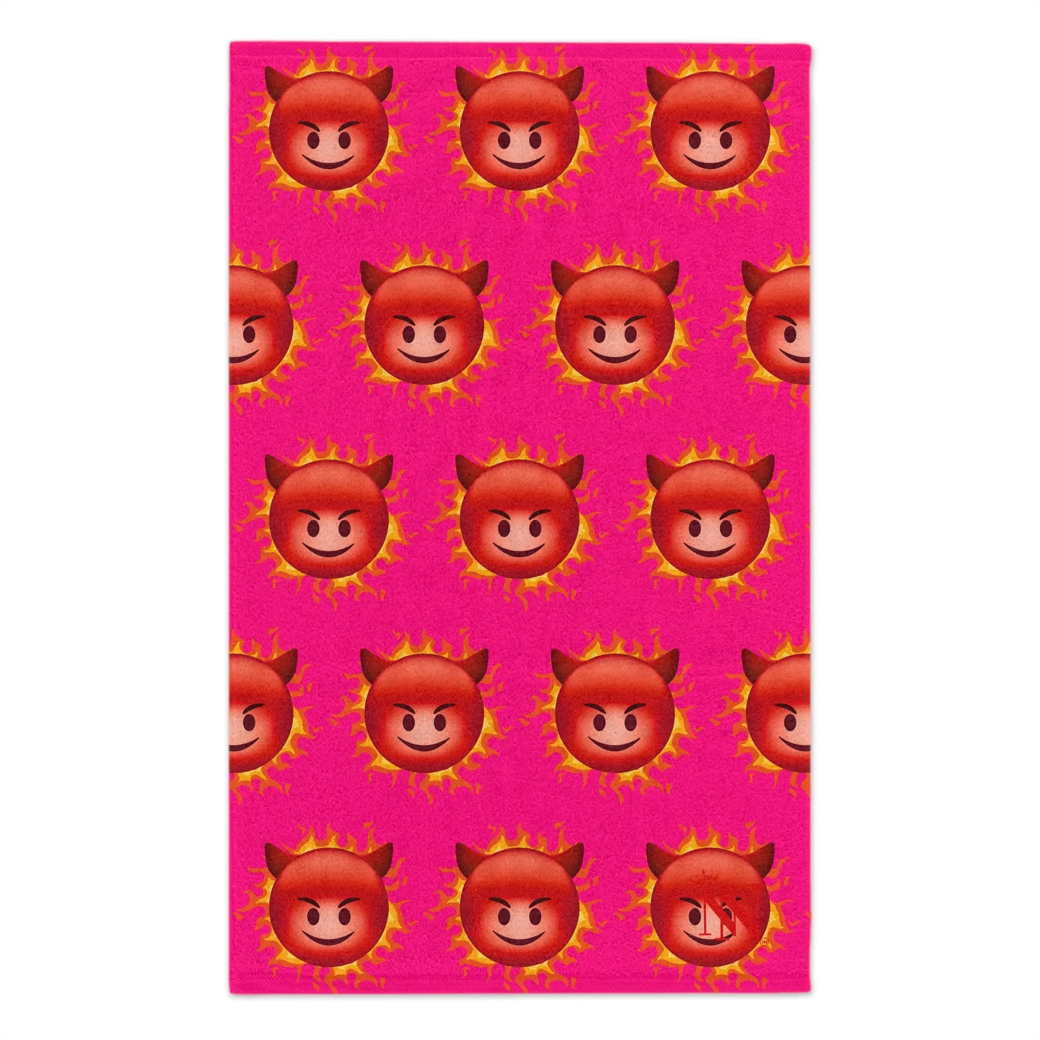Red Hot Naughty Devil Pattern Pink | Mix & Match Soft Fun-Flirty Lovers’ Towels