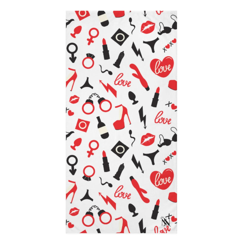 Red Sex Toy Love | Mix & Match Naughty XL Fun-Flirty Lovers’ Towels