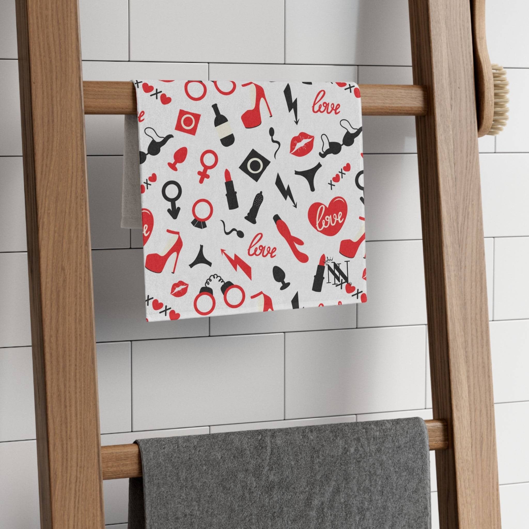 Red Sex Toy Love | Mix & Match Soft Fun-Flirty Lovers’ Towels