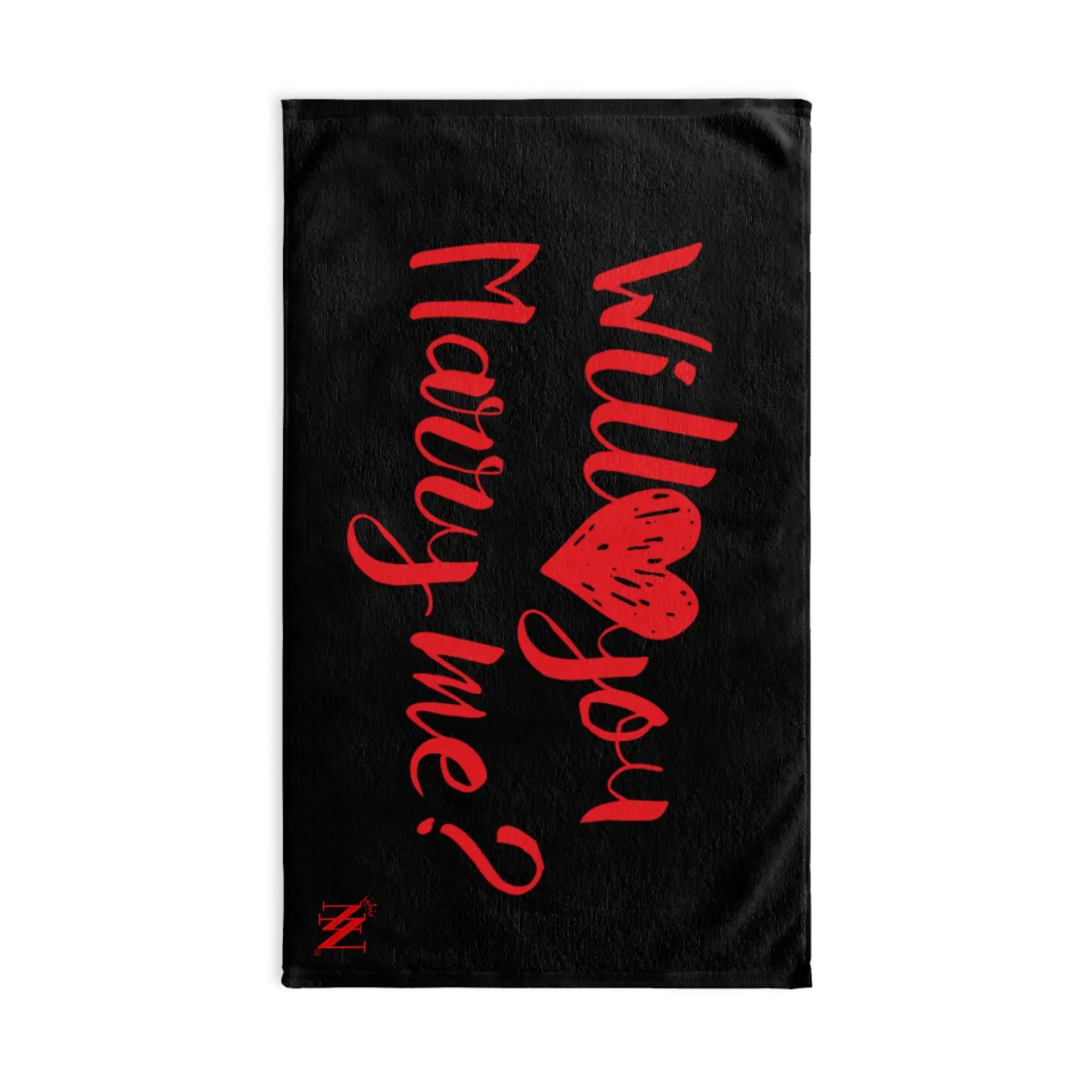 Red Will You Marry Me? Black | Mix & Match Original Fun-Flirty Lovers’ Towels