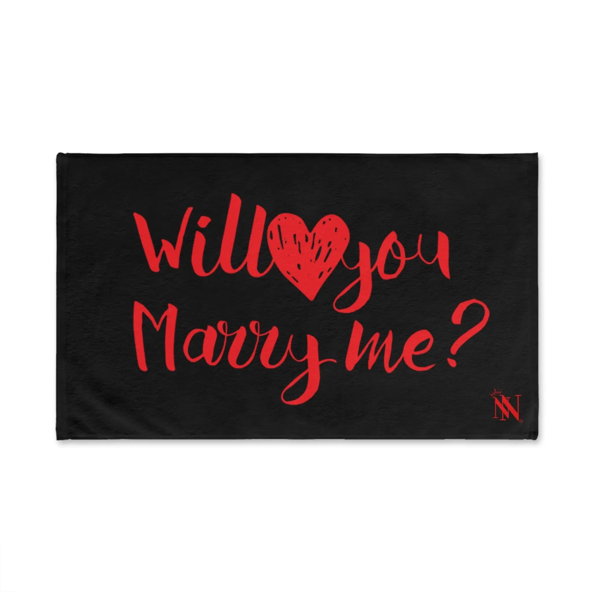 Red Will You Marry Me? Black | Mix & Match Original Fun-Flirty Lovers’ Towels