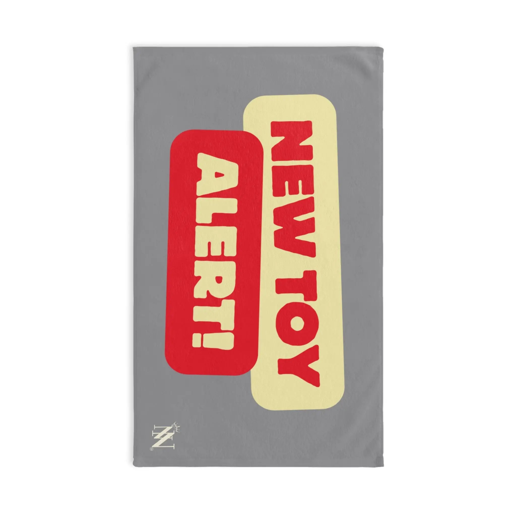 Retro New Toy Alert Grey | Mix & Match Original Fun-Flirty Lovers’ Towels