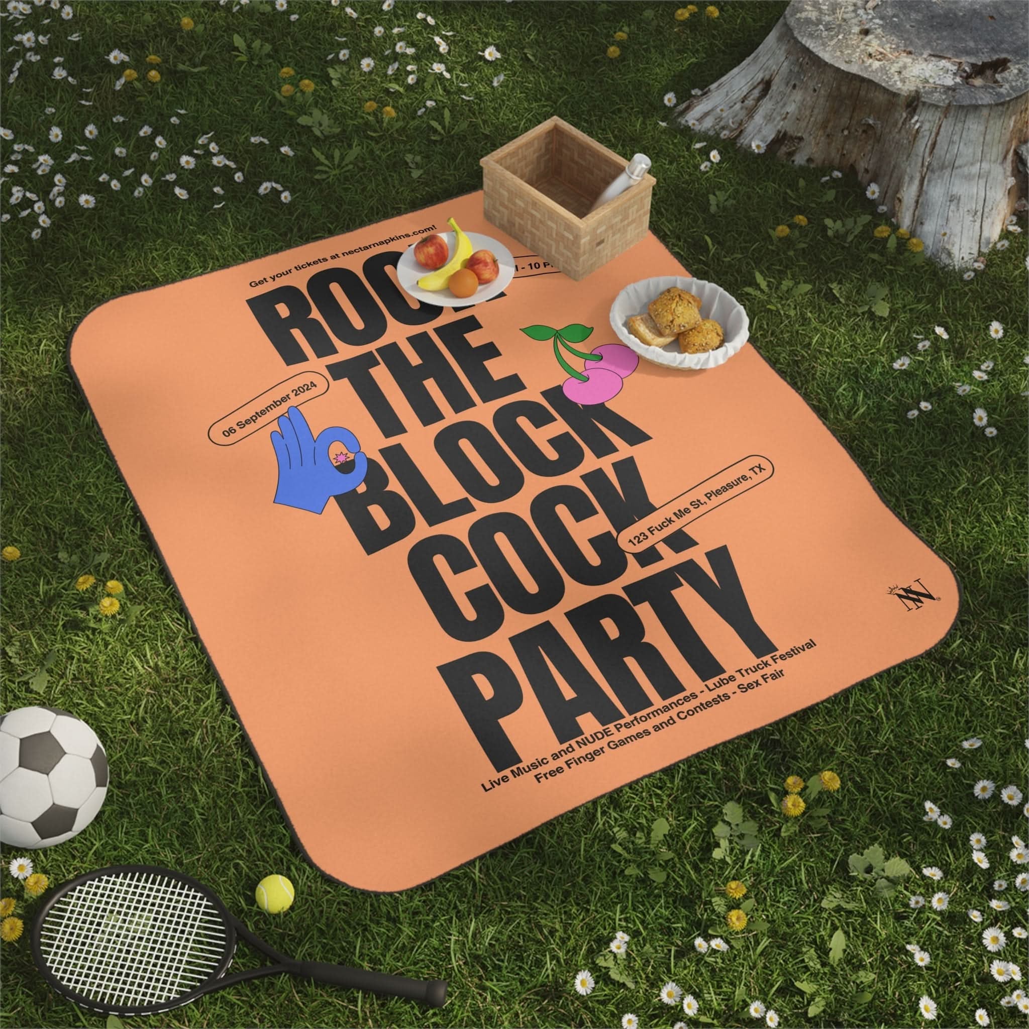 Rock The Block Cum | Mix Match Fun-Flirty Lovers’ Water-Resistant Blankets