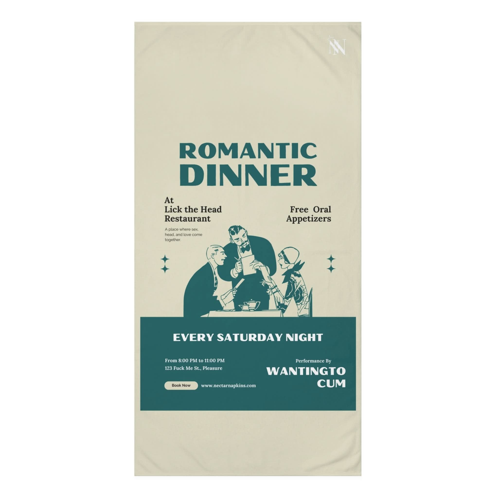 Romantic Dinner | Mix & Match Naughty XL Fun-Flirty Lovers’ Towels
