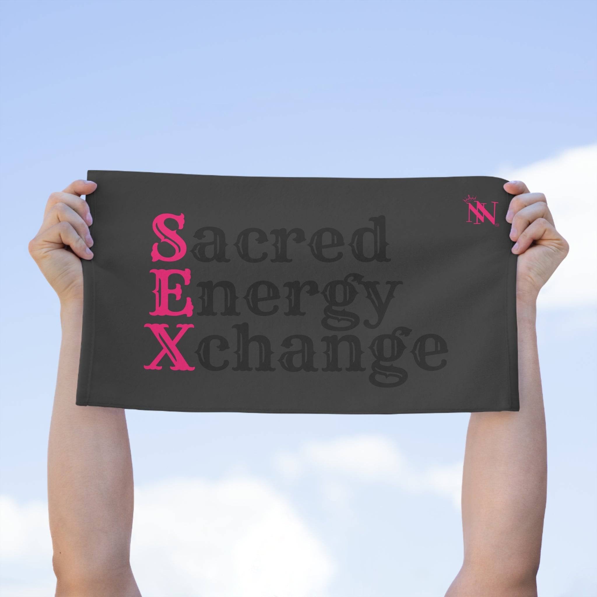 Sacred Energy Xchange Dark Grey | Mix & Match Soft Fun-Flirty Lovers’ Towels