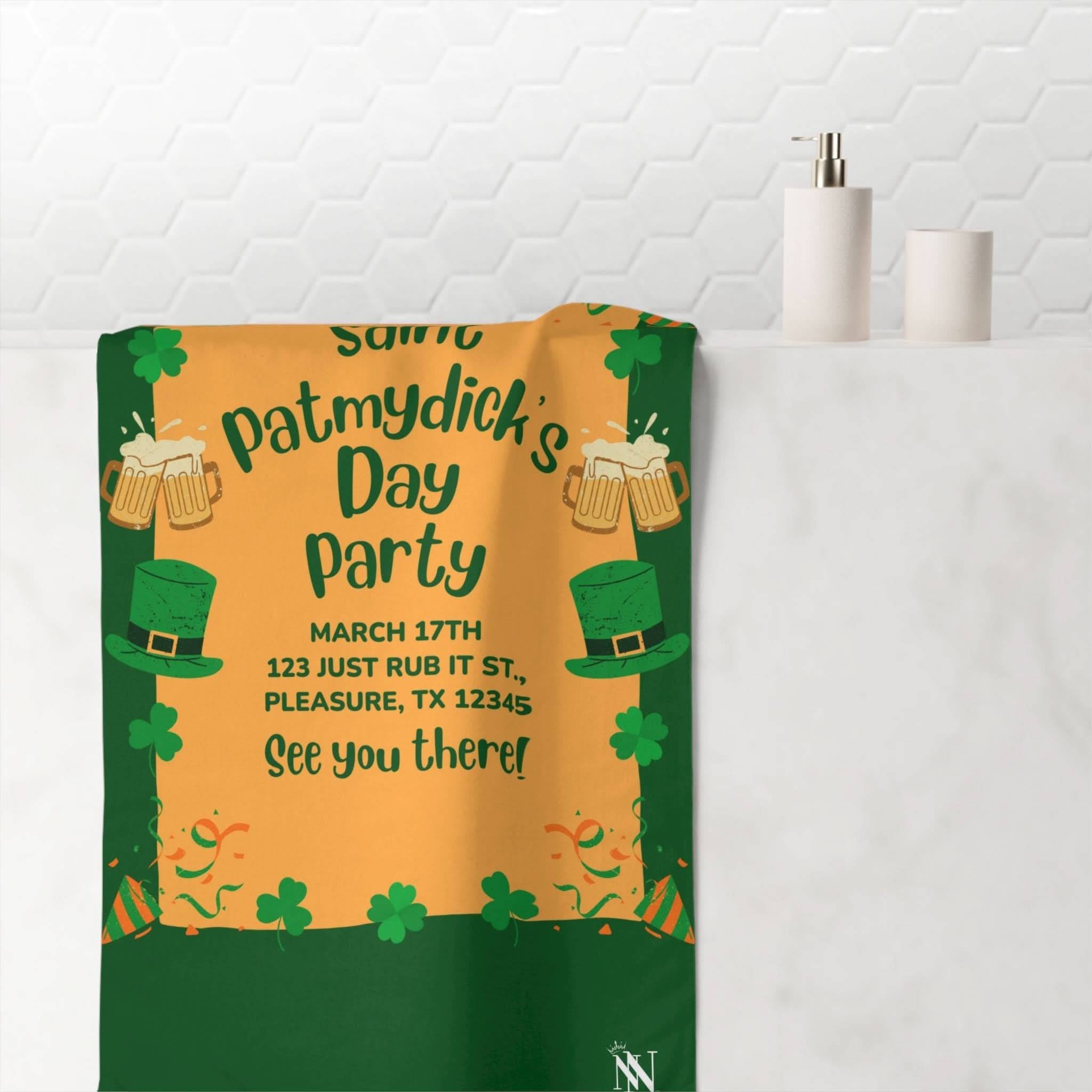 Saint PatMYDICK’s Day Party | Mix & Match Naughty XL Fun-Flirty Lovers’ Towels