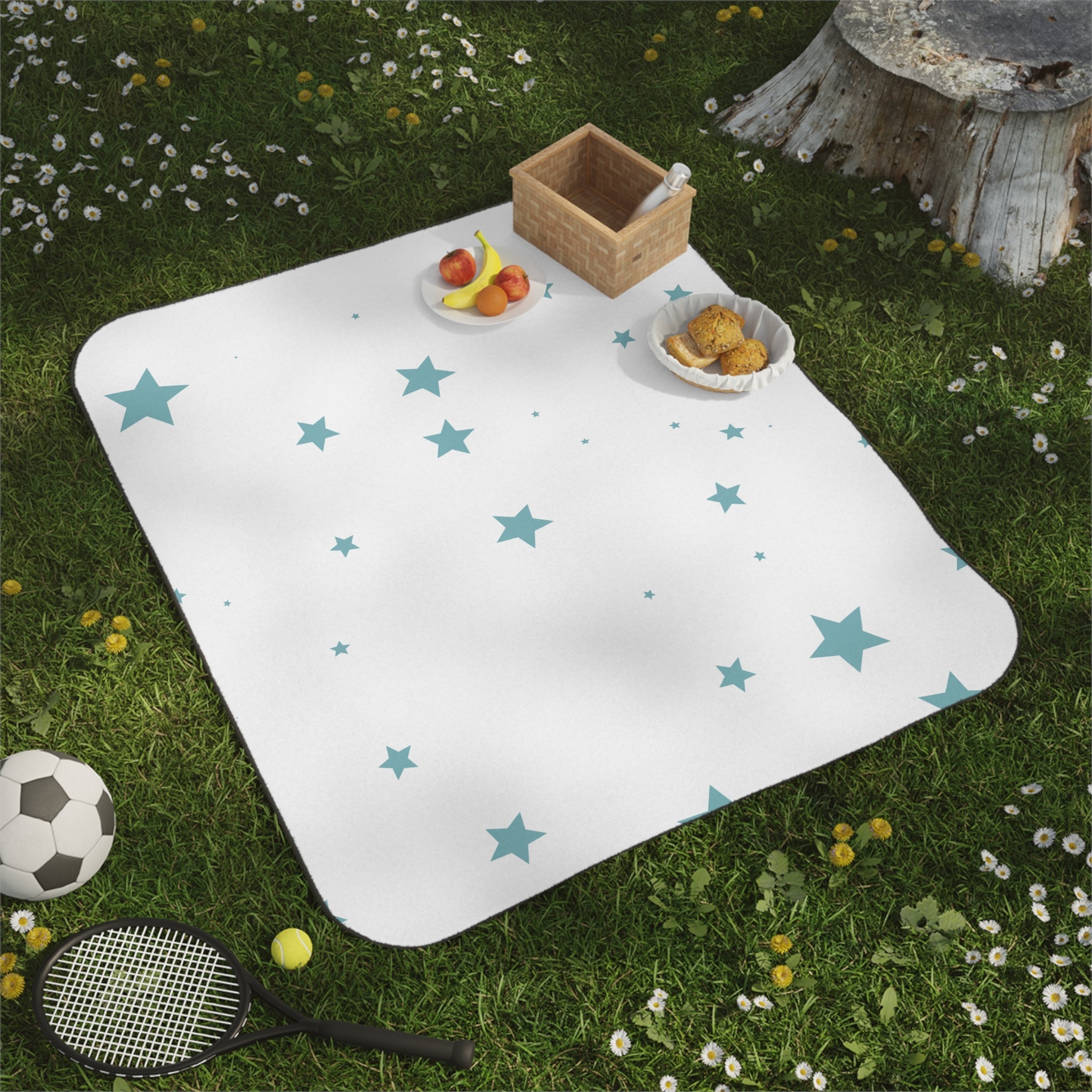 Sea Blue Star Pattern | Mix Match Fun-Flirty Lovers’ Water-Resistant Blankets