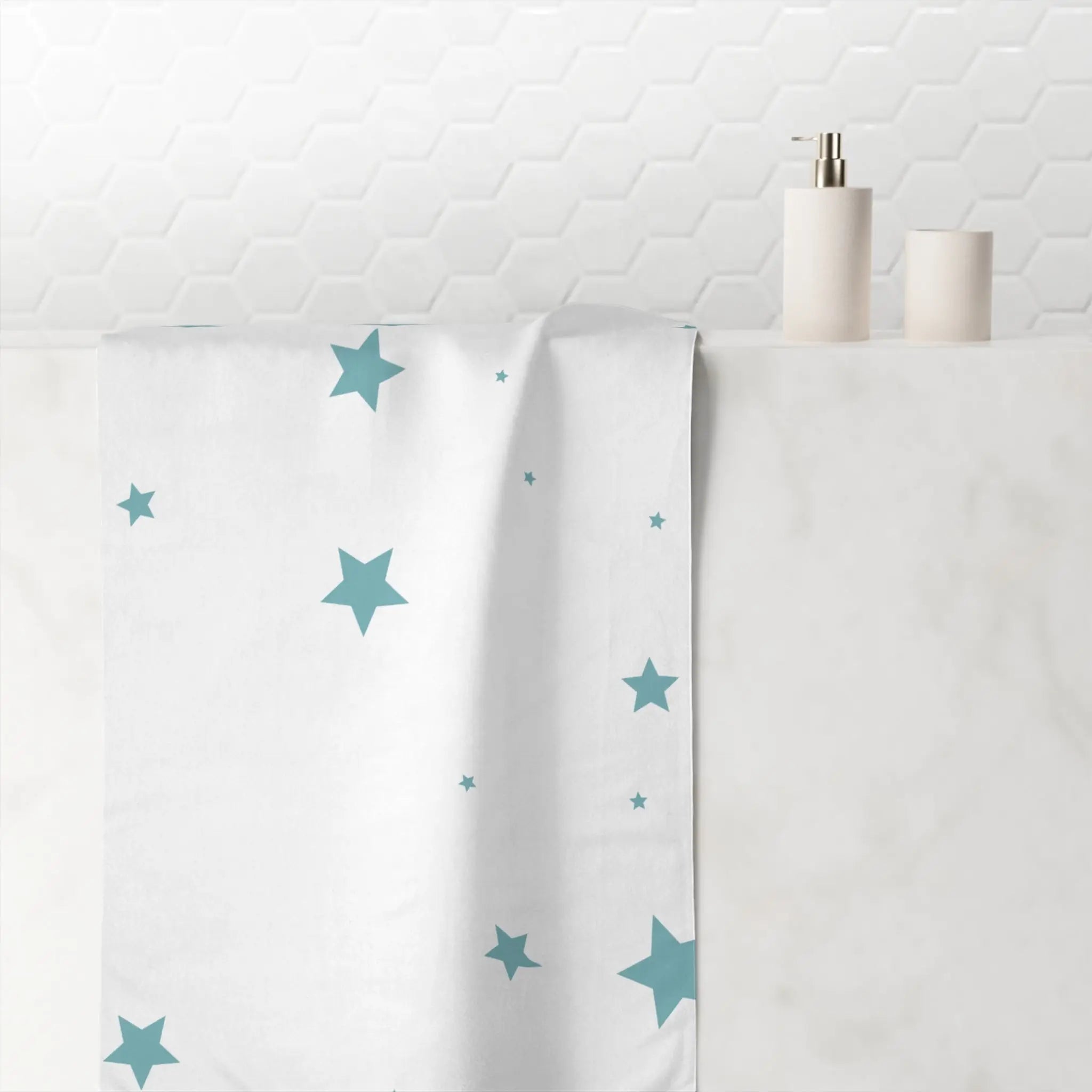 Sea Blue Star Pattern | Mix & Match XL Fun-Flirty Lovers’ Towels