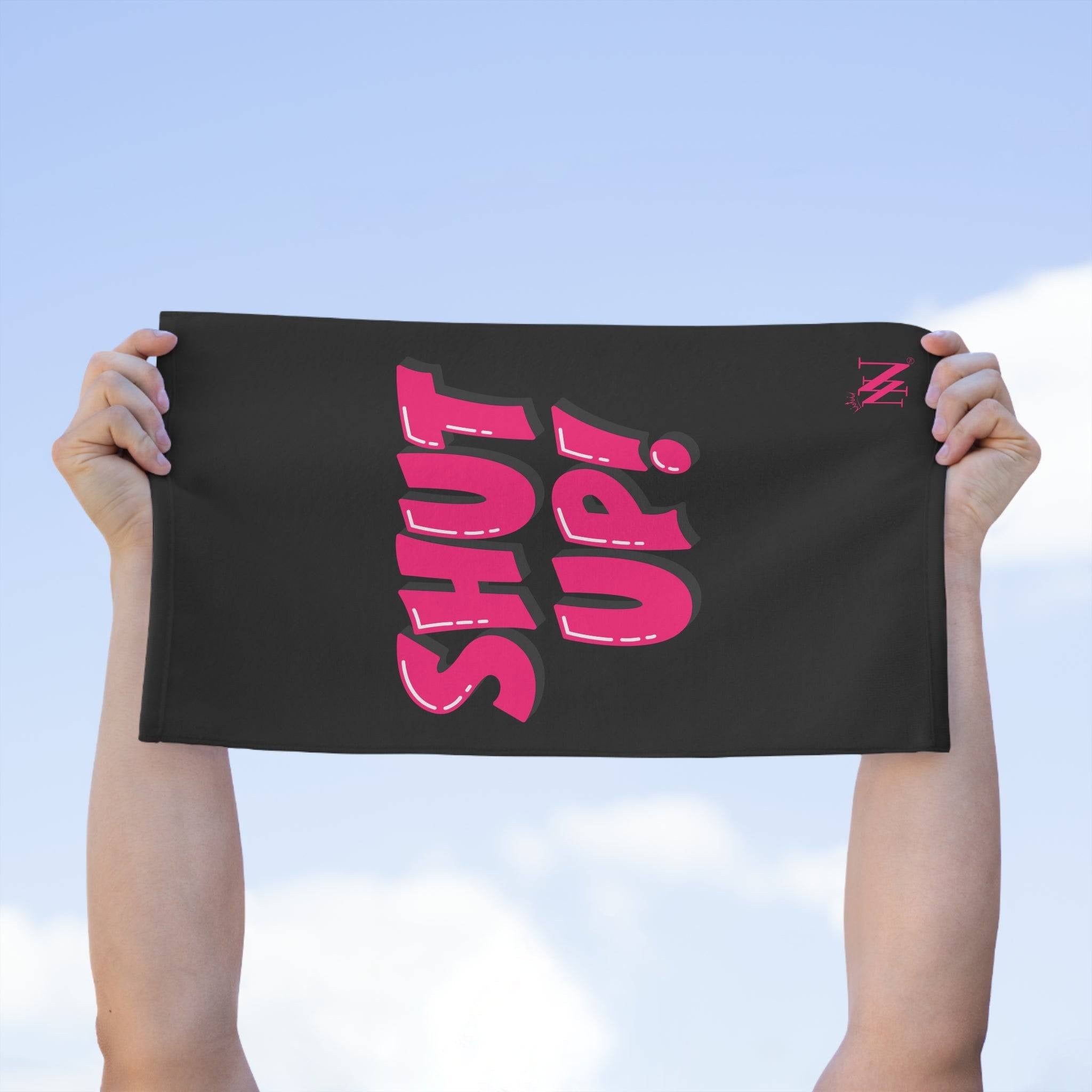 Shut Up! Black Mix & Match Soft Sex Towels | Flirty Lovers’ Gifts