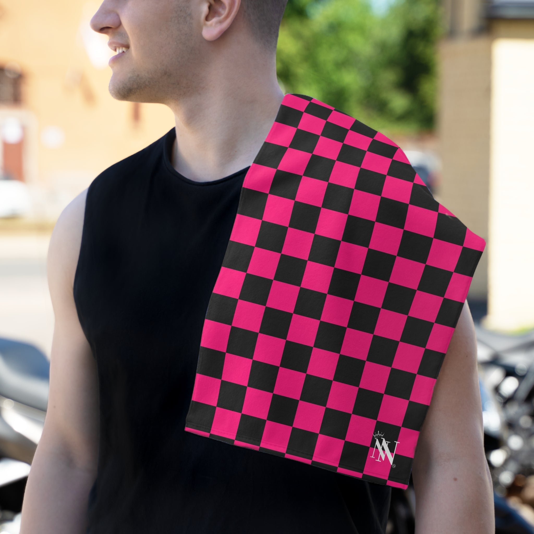 Signature Pink Black Checkers | Mix & Match Soft Fun-Flirty Lovers’ Towels