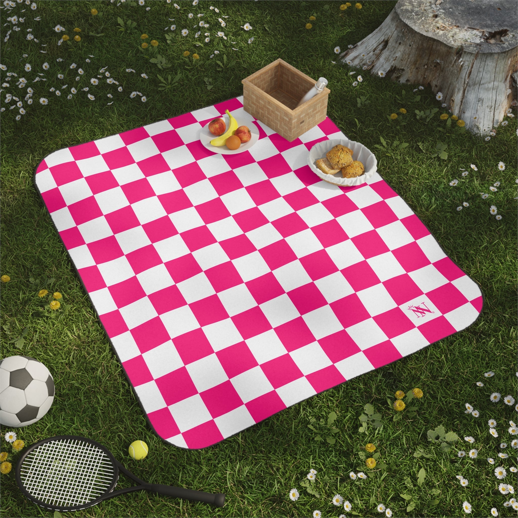 Signature Pink White Checkered | Mix Match Fun-Flirty Lovers’ Water-Resistant Blankets