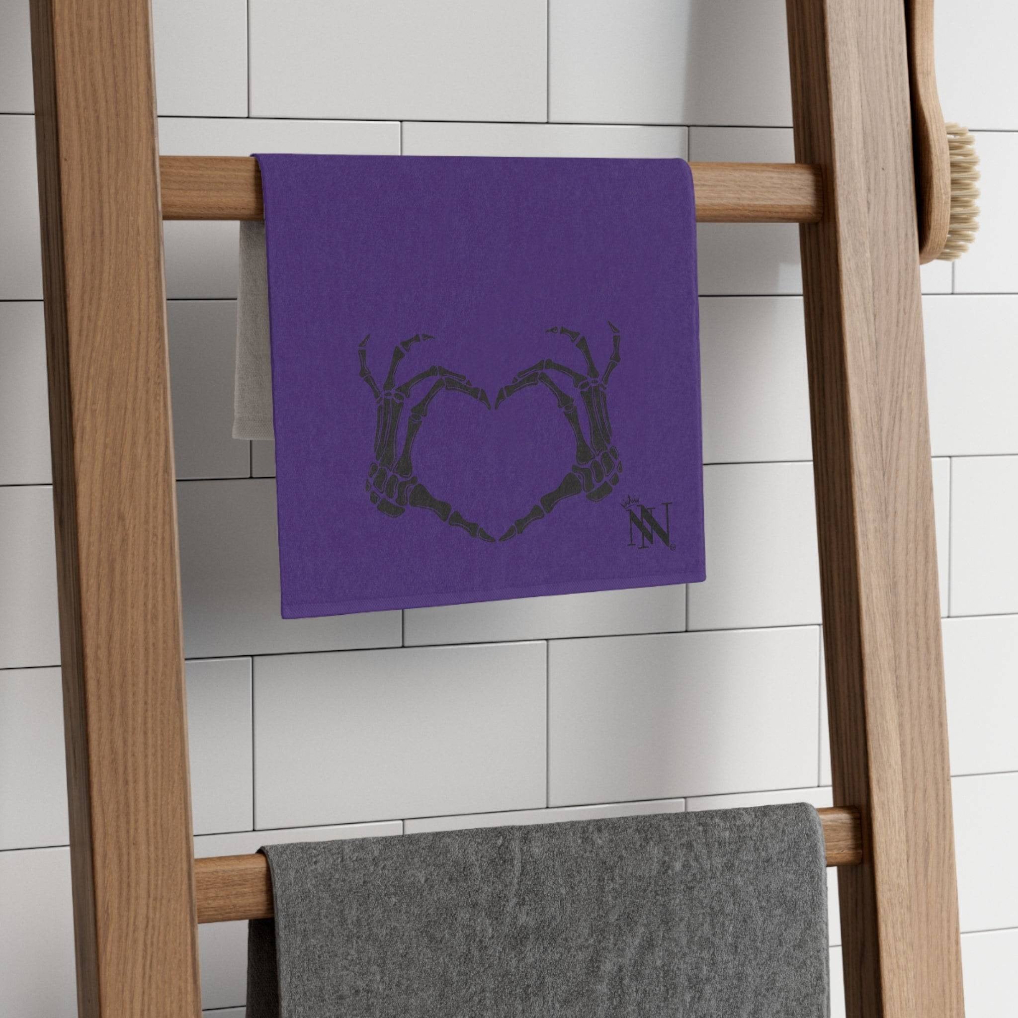 Skull Heart Shareable Purple | Mix & Match Soft Fun-Flirty Lovers’ Towels