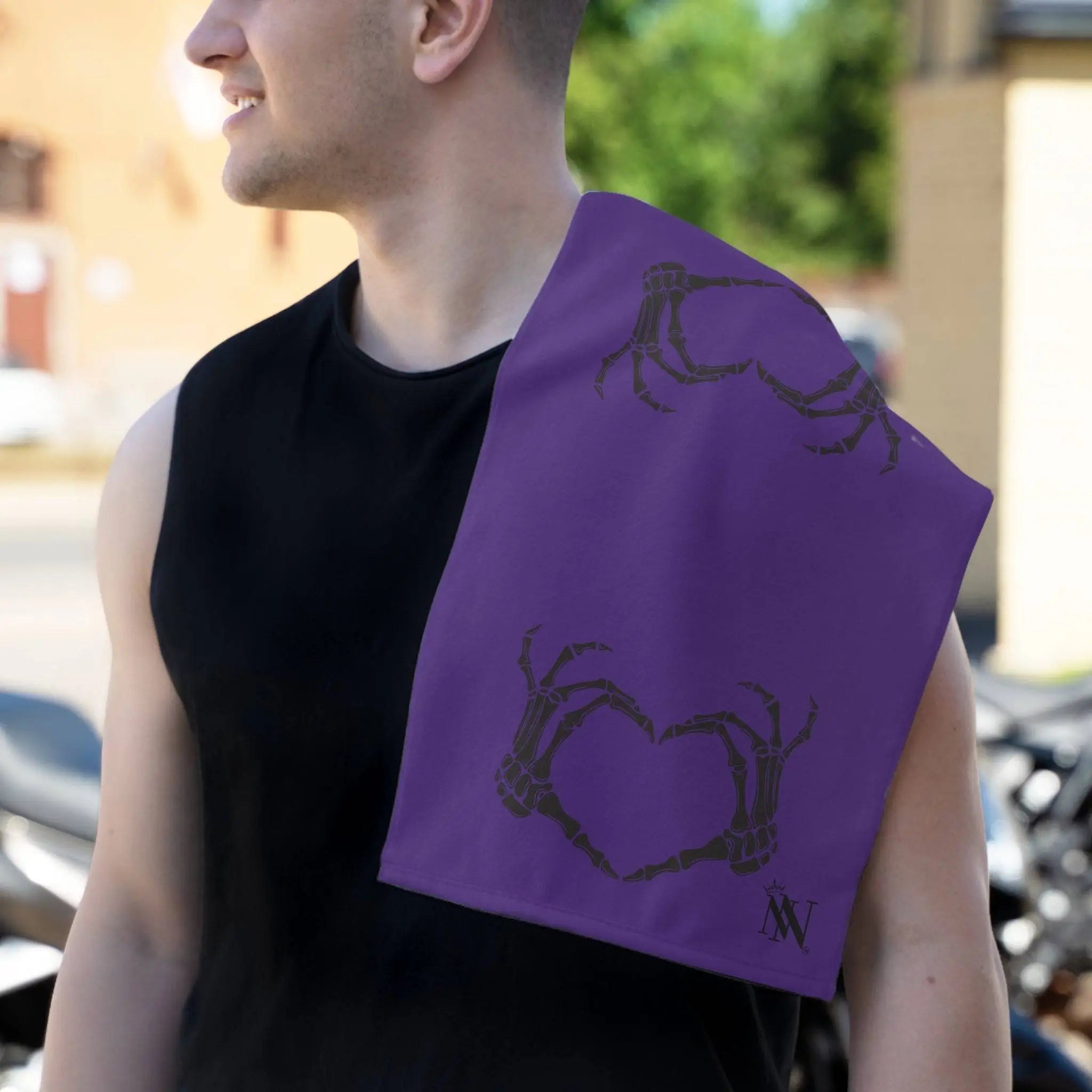 Skull Heart Shareable Purple | Mix & Match Soft Fun-Flirty Lovers’ Towels