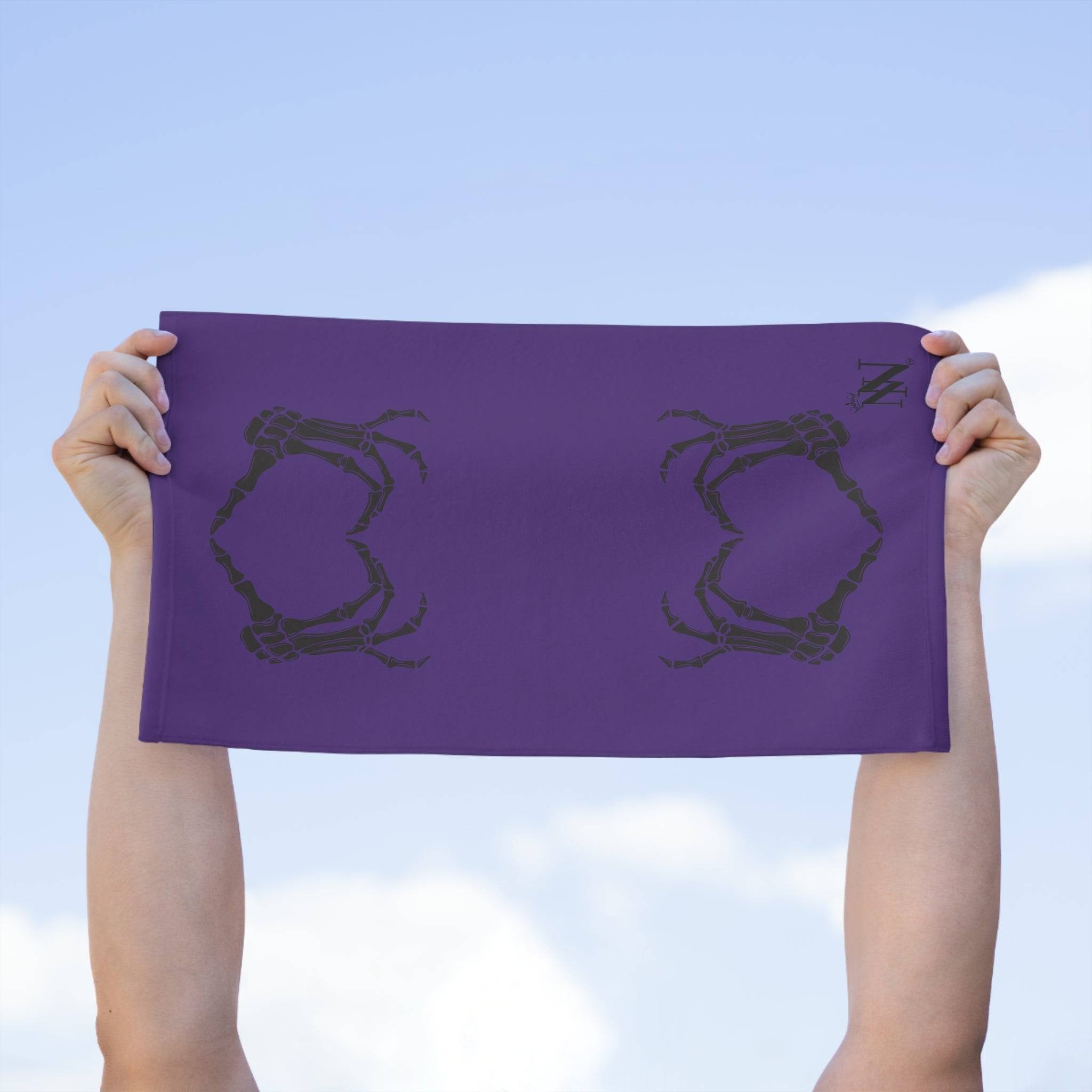 Skull Heart Shareable Purple | Mix & Match Soft Fun-Flirty Lovers’ Towels