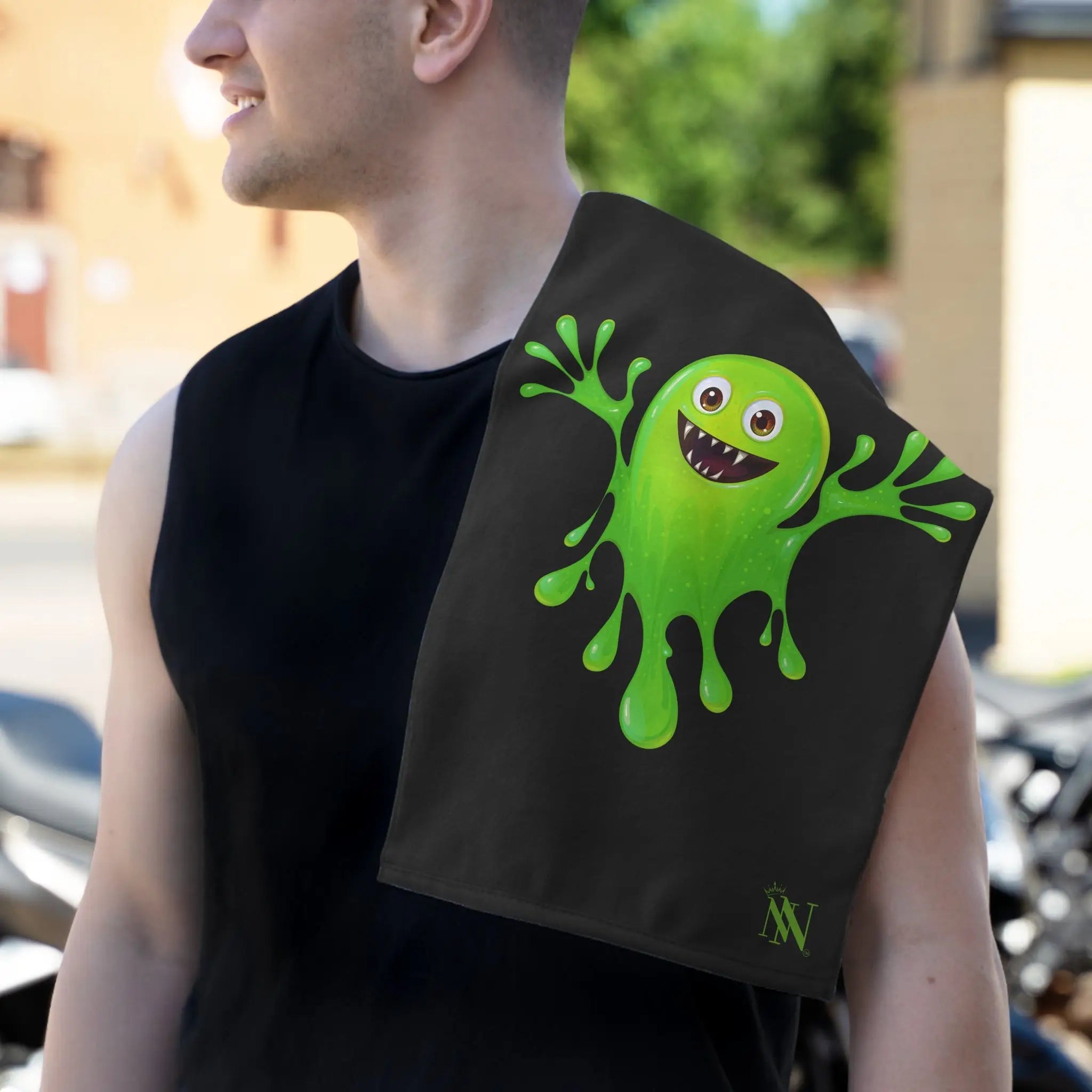 Slimy Monster Black | Mix & Match Soft Fun-Flirty Lovers’ Towels