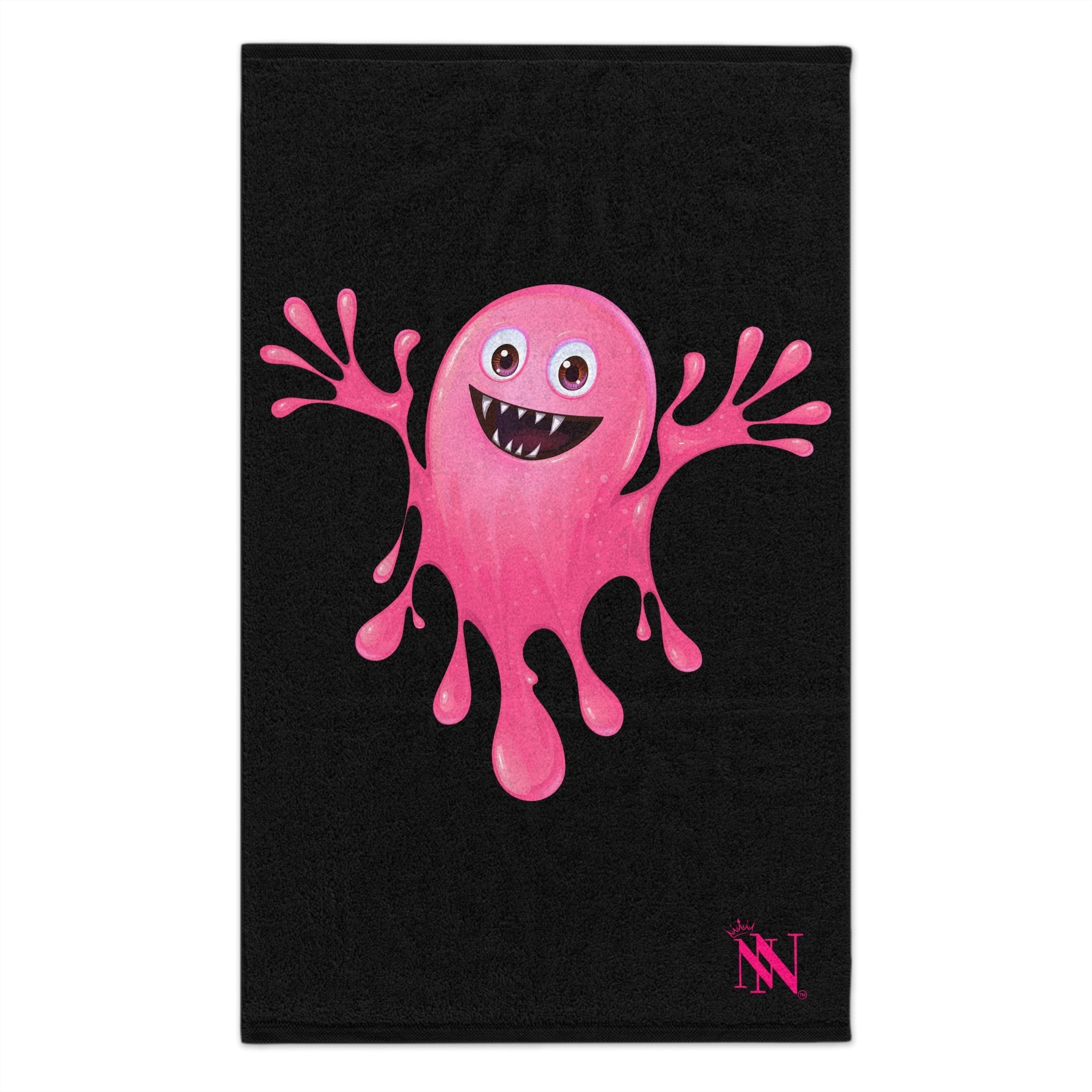 Slimy Pink Monster Black | Mix & Match Soft Fun-Flirty Lovers’ Towels