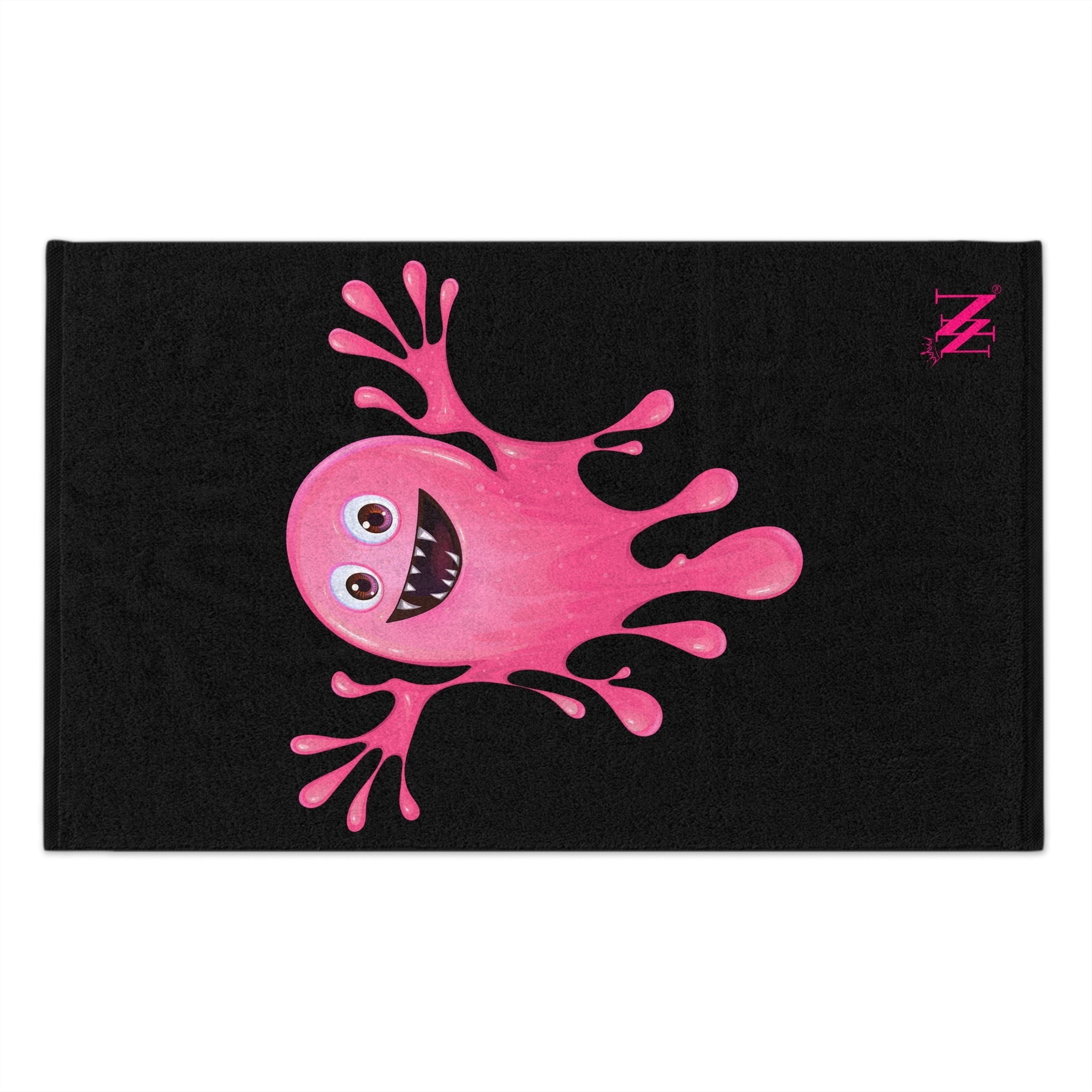 Slimy Pink Monster Black | Mix & Match Soft Fun-Flirty Lovers’ Towels