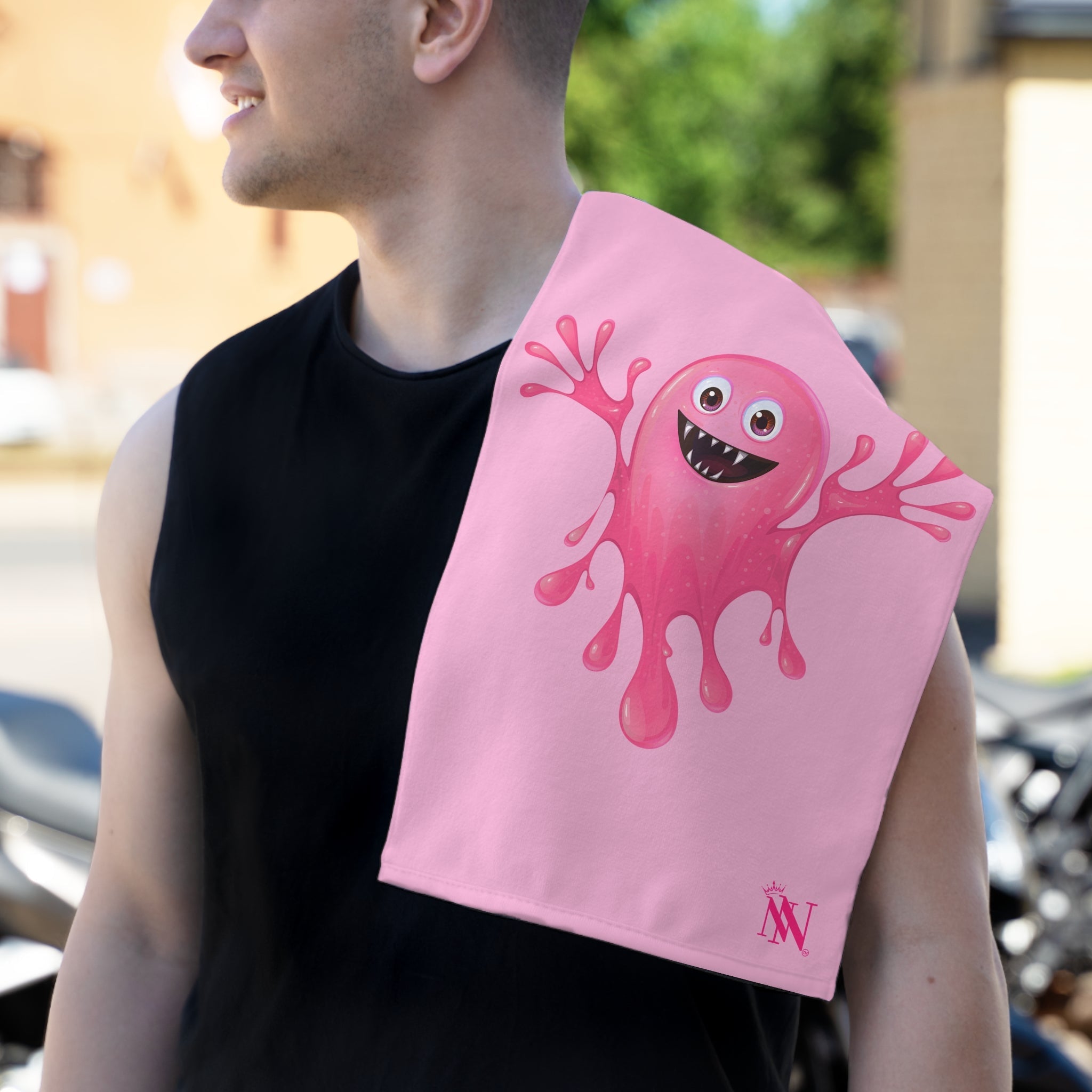 Slimy Pink Monster Light Pink | Mix & Match Soft Fun-Flirty Lovers’ Towels