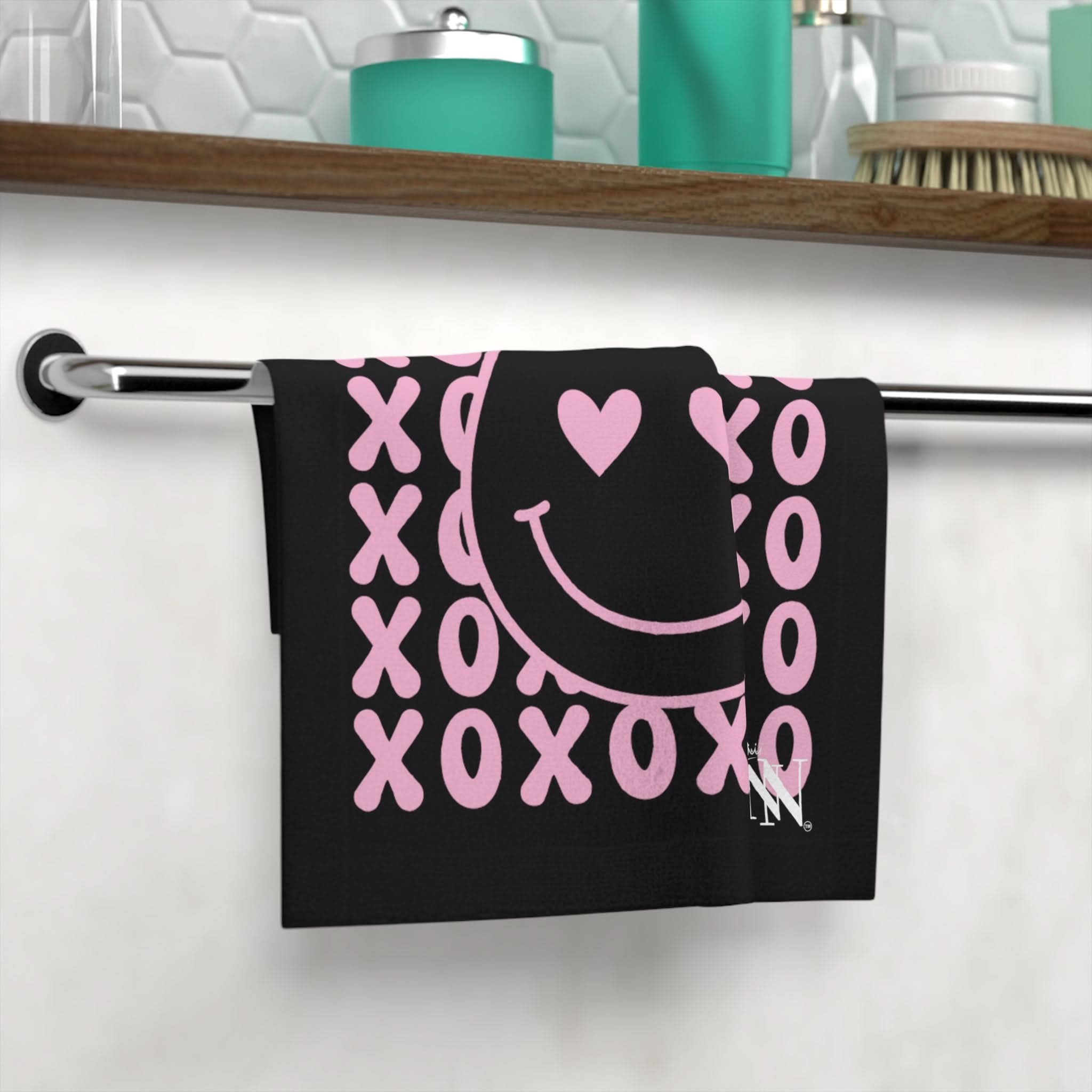 Smile Hugs & Kisses Black | Mix & Match Lils’ Fun-Flirty Lovers’ Towels